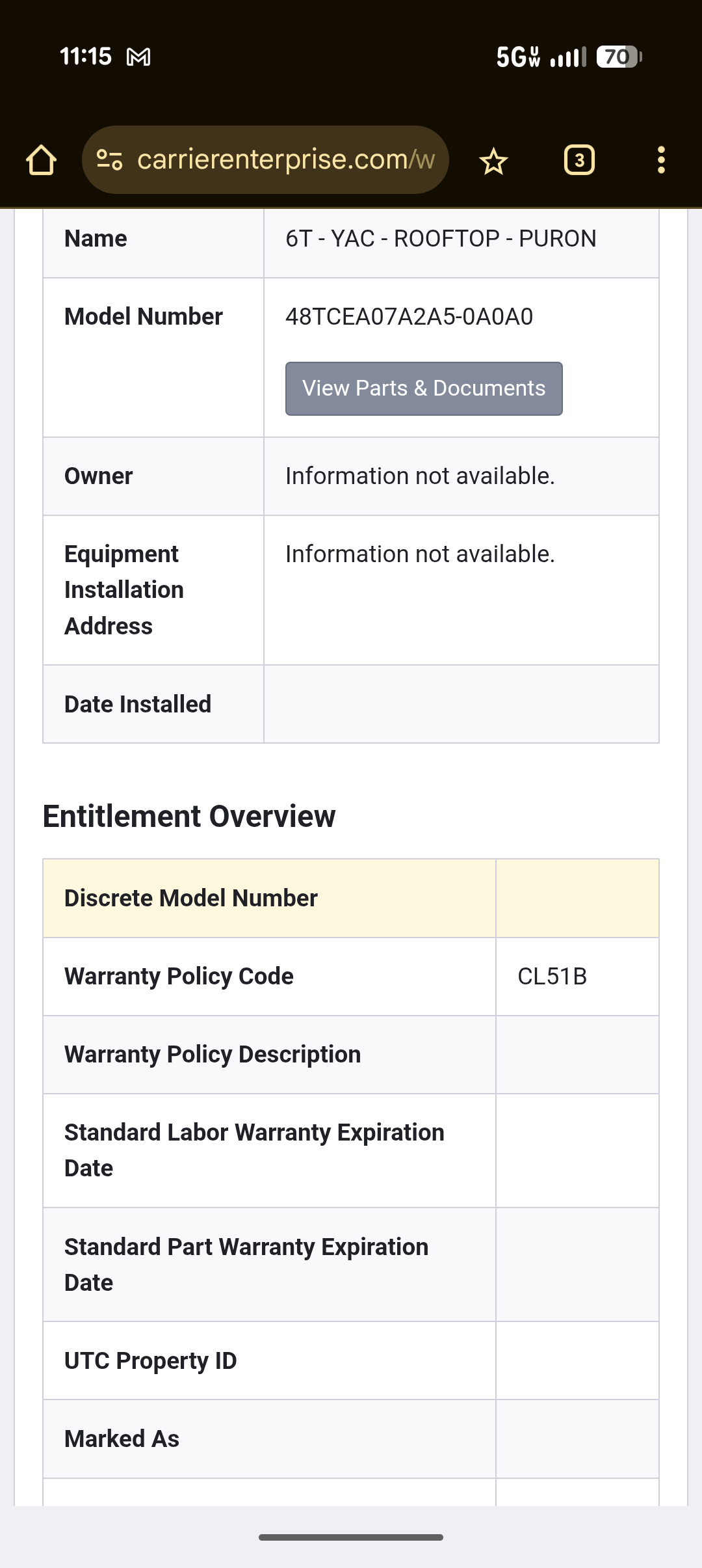 Completed heat tune up for Carrier package Gas/AC system.

Replaced (4) 16x16x4 filters
A41 belt ok for now but will need to be replaced at upcoming tune up. 
Cleaned any debris from, burner, heat exchanger and burner compartment.
Inspected wiring, controls, electric motors and components. 
Measured temperature rise.
There are rust marks on the seeping heat exchanger but there are no holes yet and heat exchanger passes smoke test. 
Combustion and draft tests: Pass

System operating well at this time.

A tree branch has fallen and knocked the York unit burner compartment door off. I got it back in place today. As I mentioned before there are lots of dying trees back there. If they fall they will damage the units. There is extensive damage to the back gutters because off trees and gutters are full of debris. 

The York unit that serves the tech is still non operational: 125,000 BTU gas Heat/5Ton Package AC.
Left estimate for minimum required repairs for this system. However once we get i