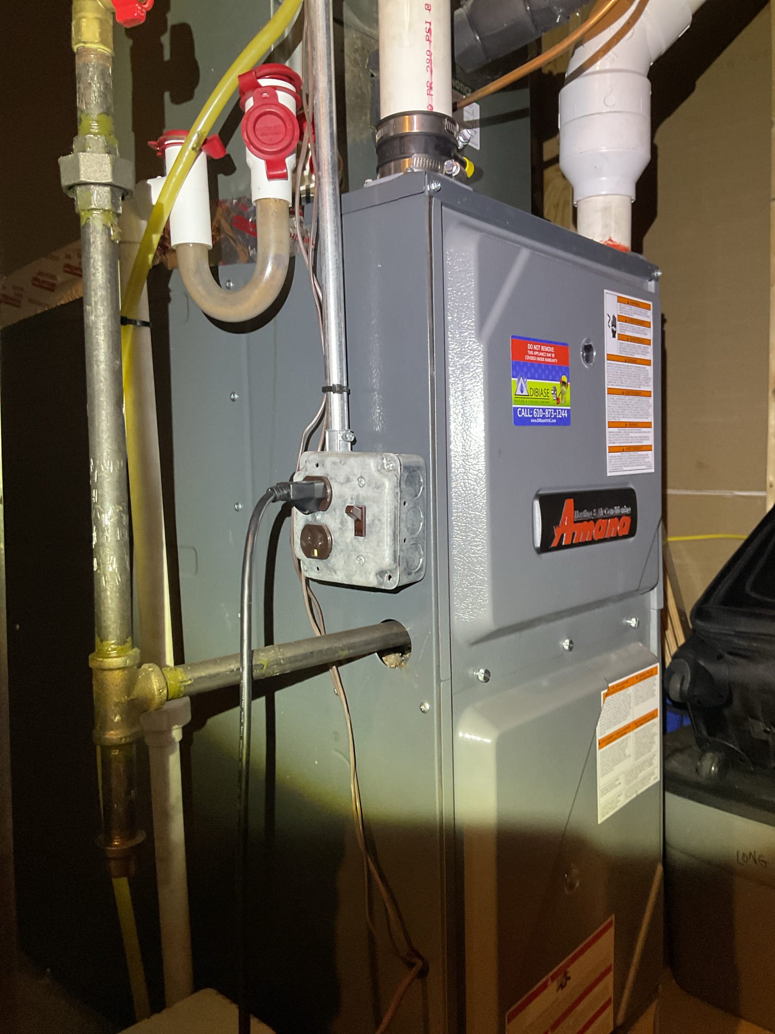 
I arrived to the customers home for water discharging outside by the a/c unit. 
The water discharging outside is normal for the 90% furnace . Normally it is ran inside to a sewer line, sump pump , or a wash sink.  No issues with the furnace., it’s running fine. I did leave an estimate for re routing the 3/8 tubing from the condensation pump to the sewer line .  Would need 15 ft to 20 ft of 3/8 tubing and a 3/8 barb fitting and pipe dope .  I quoted $348.10 for the 3/8 tubing repair. Also left an estimate for a service contract for $189.00. They will review and let us know . 

I collected for 99.00 diagnostics paid by cc. 