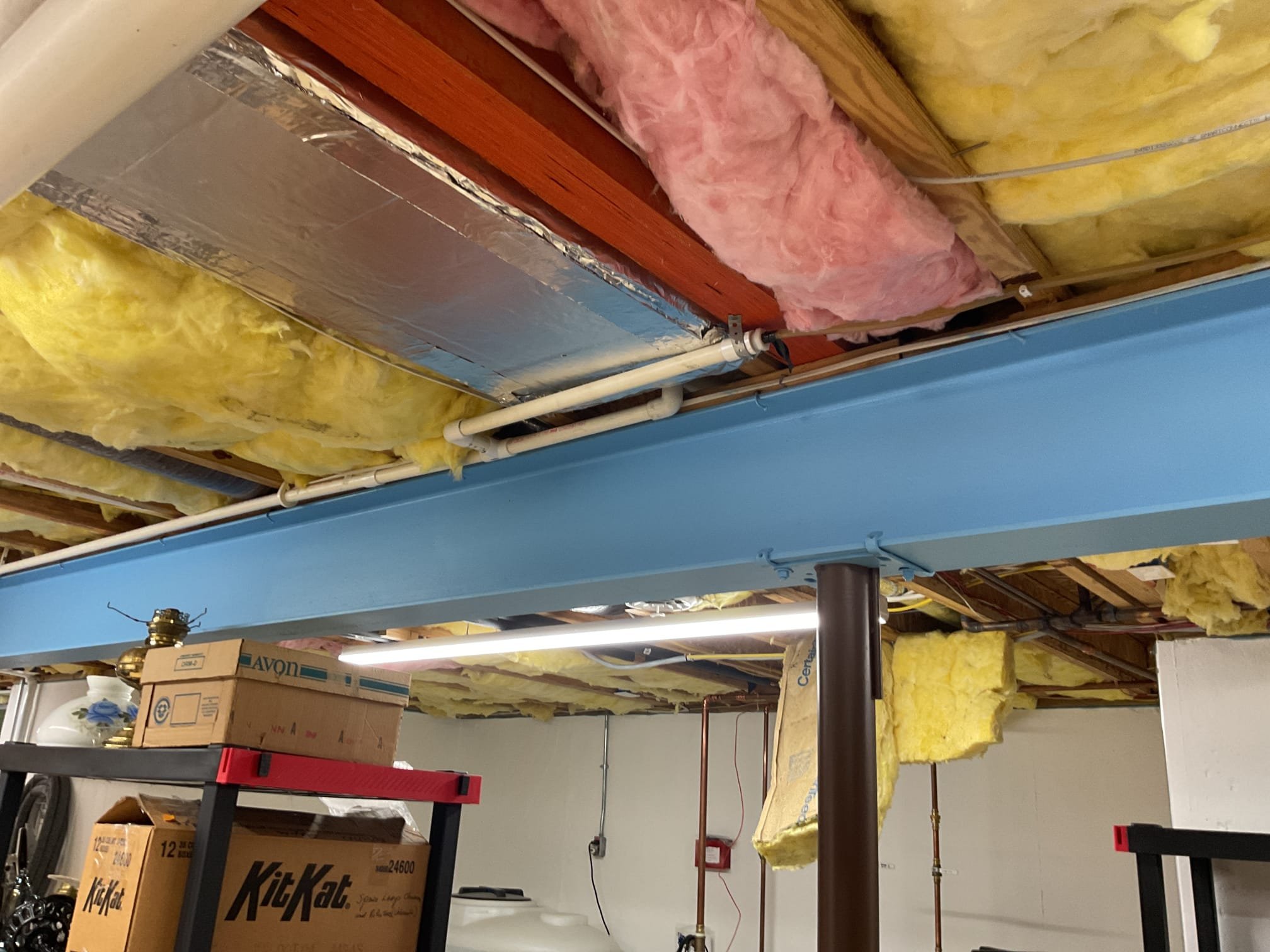 Found that washer emergency drain was clogged in condensation drain line (which was done by another contractor) was clogged. Ran new 3/8” vinyl hose over to 2” trap that goes into the sewer, tested operation. Also cut out 3/4” pvc tee and made emergency drain for washer a dedicated drain line. Test ran condensation pump, all working correctly. A contractor is here to replace drywall in 1st floor bathroom. Also blew out 3/4” clogged line with 400 psi nitrogen, line is open. 