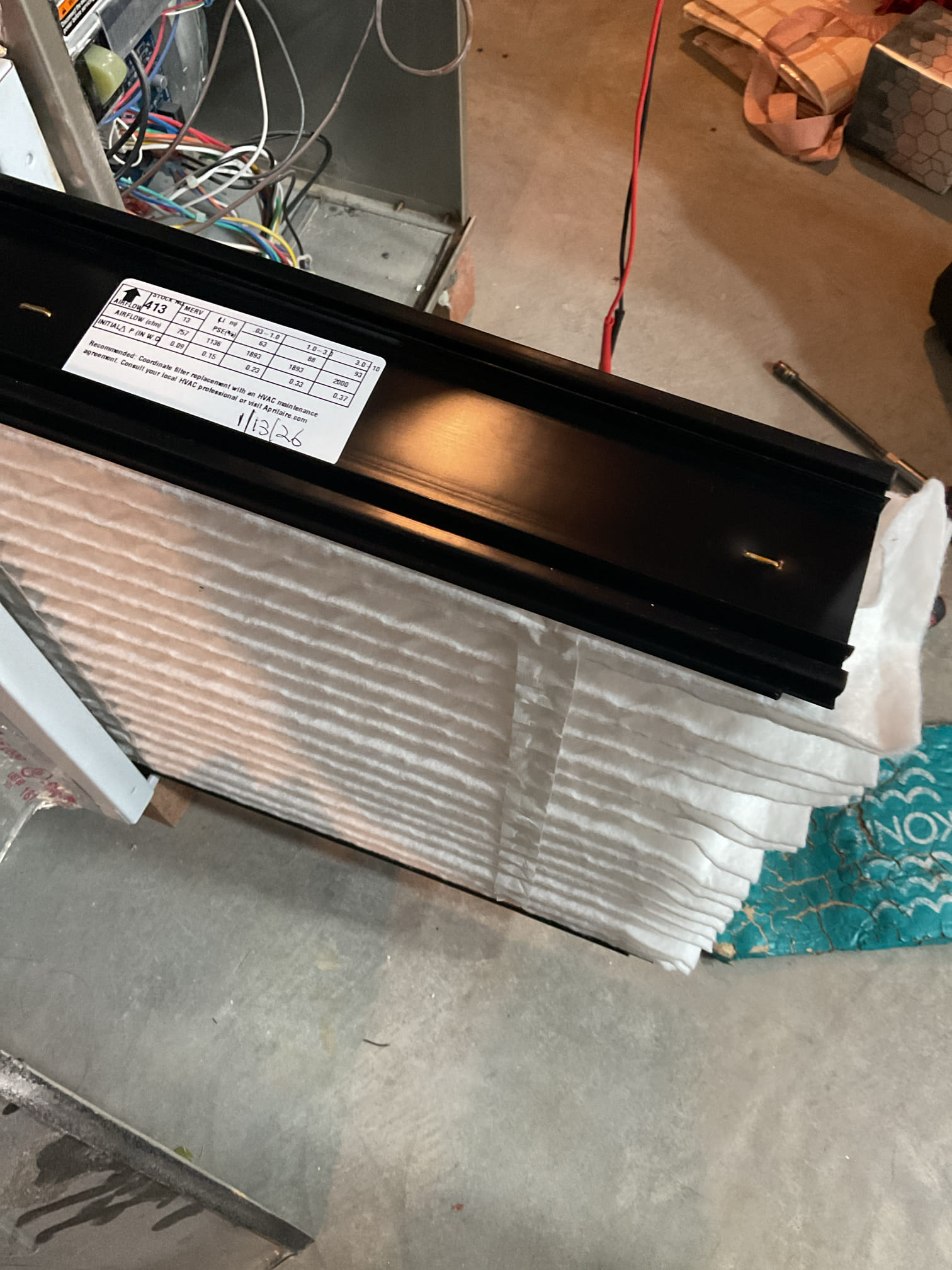 I arrived to the customers home to service their 4 yr old 90% gas furnace system. 
I started with checking the air filter and replaced , the filter size is a aprilaire 413 . ( I did talk with the customer he was double filtering at the return drop.)  I told him it could use one filter or the other) I recommended the 413 April aire filter. I checked all my electrical connections and voltages. I inspected and tested the  burners , flame sensor and the igniter. I water tested all tubing and hoses. I inspected the exhaust and fresh air pipe for restrictions and bellies. I inspected the inducer and the blower motor operation. I checked and tested for combustion and took temp rise splits at the return and the supply. Everything is running fine at this time of service, newer system. 


I collected for $67.15 for a new air filter 413 paid by cc. 

I did leave an estimate for the customer to review for a wet switch. 
