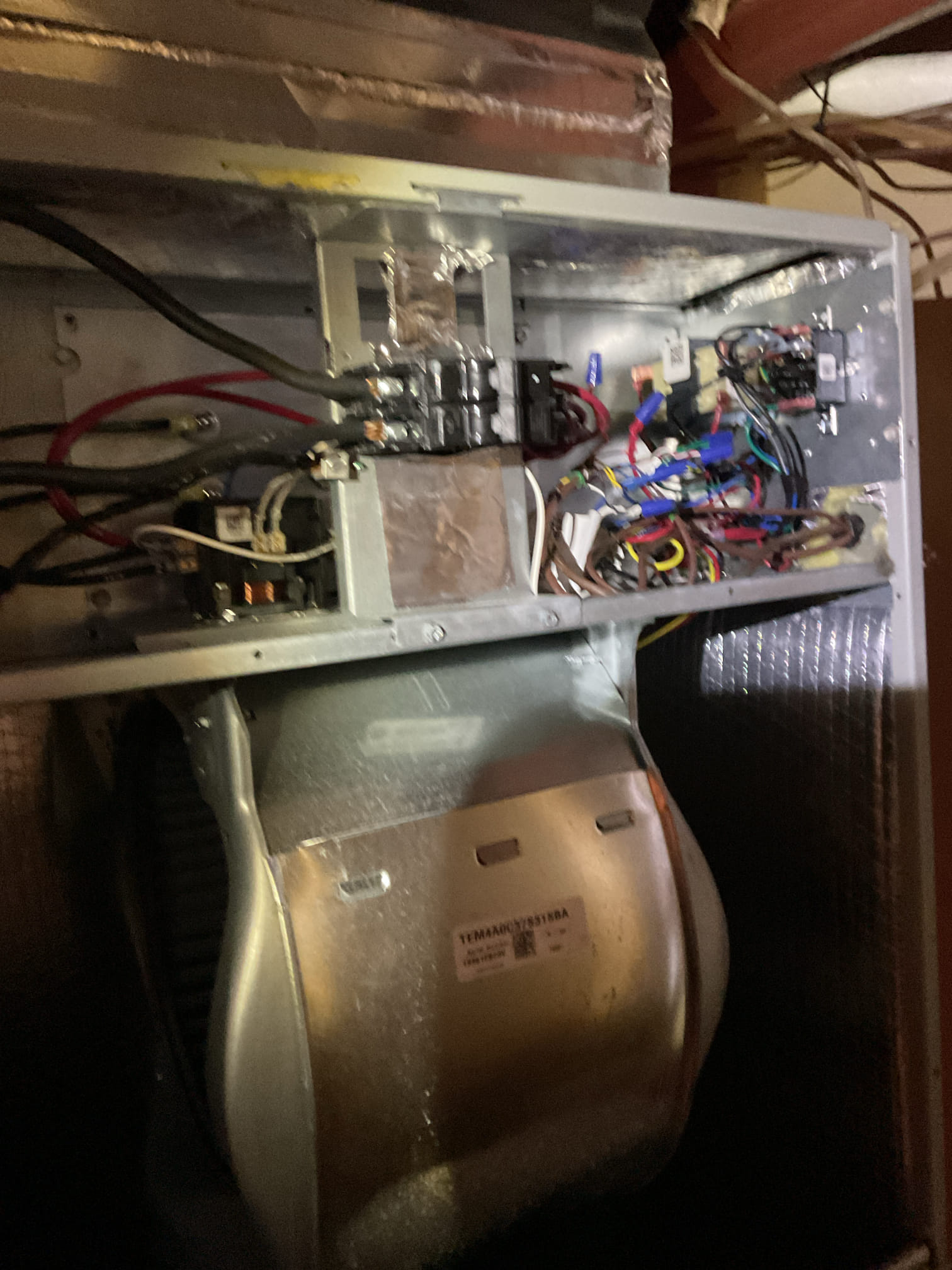 I Arrived to the customers home for a heat pump check up on a yr 5 old Trane system . I checked all electrical connections and voltages . I checked the air filter and replaced, filter size is an 401 filter april aire. I  Inspected the indoor coil for leaks and the outdoor . We had put dye in earlier November. I didn’t see anything on the outdoor but definitely on the indoor coil. I inspected and tested electric heat package. Took temp splits for the electric heat and blower motor amperage draws. I looked at the outdoor heat pump and tested for an outdoor btu output. Inspected the outdoor components and unit pressures. Everything is working , but the indoor coil will need to be addressed. The system is 5 yrs old . 


