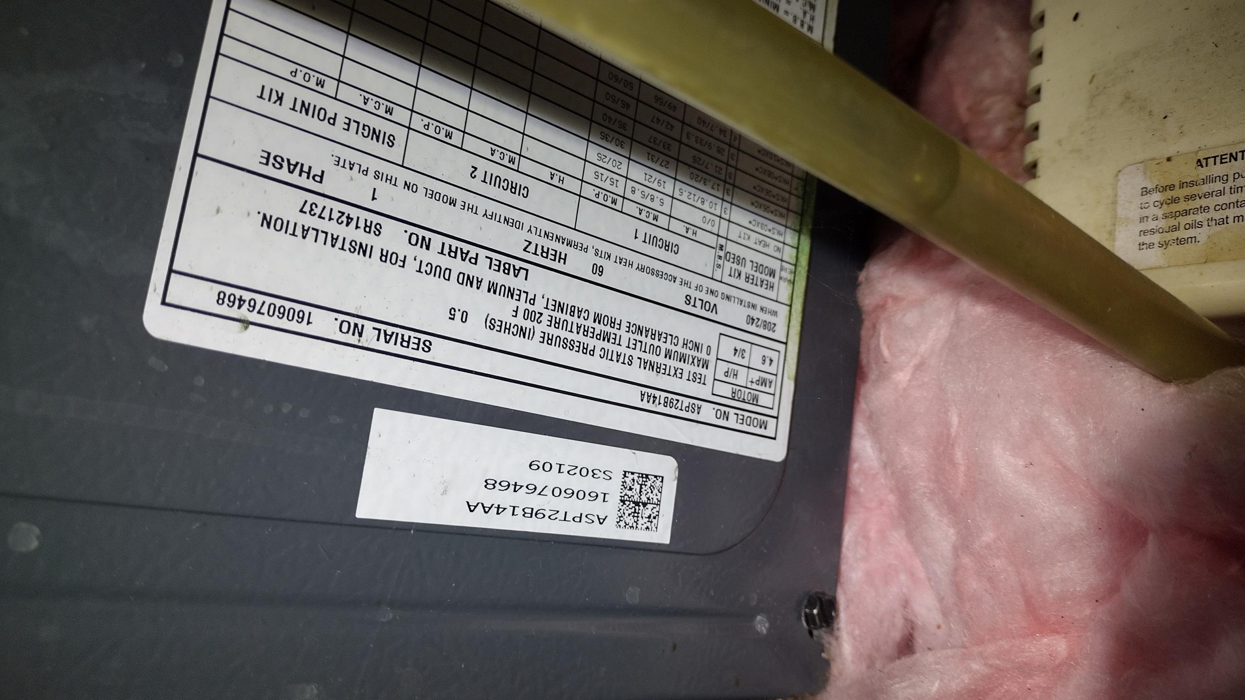 Luis 1-14-26
Performed heat pump inspection on 2016 two ton Amana heat pump check all electric low and high voltage connections, air filter ok. Found thermostat set to auxiliary heat. Why?  I don’t know. Test 10 kw electric back up heat ok. Test regular compressor heat ok refrigerant levels and pressures ok capacitor and contactor ok. Cycle heat pump ok. Indoor coil has sing of bacteria growth. Provided estimate to add uv light. At the end of call i switched thermostat to regular compressor heat and following customer schedule. 