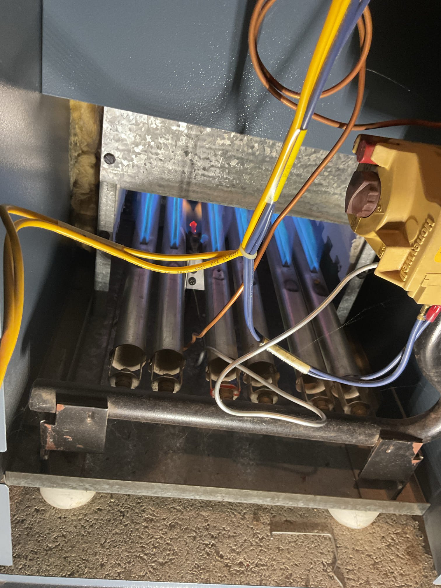 Performed precision heat tune up on Weil McLain 1998 gas boiler. Checked all electrical connections and components. Inspected burners and pilot assembly. Inspected heat exchanger. Tested zone valves. Made sure both zones were getting hot. Boiler is definitely at replacement age but is still working properly at time of service. 