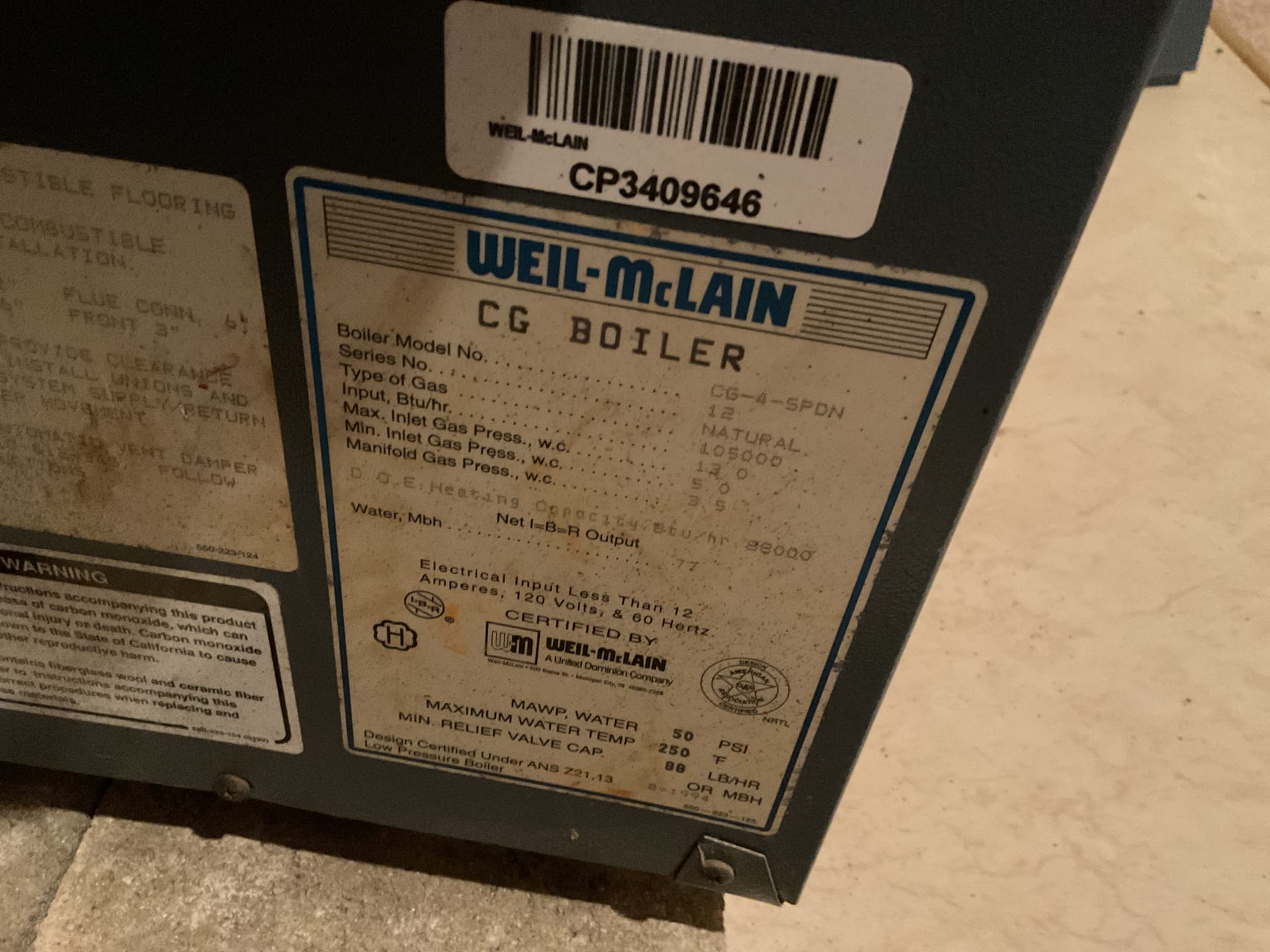 Performed precision heat tune up on Weil McLain 1998 gas boiler. Checked all electrical connections and components. Inspected burners and pilot assembly. Inspected heat exchanger. Tested zone valves. Made sure both zones were getting hot. Boiler is definitely at replacement age but is still working properly at time of service. 