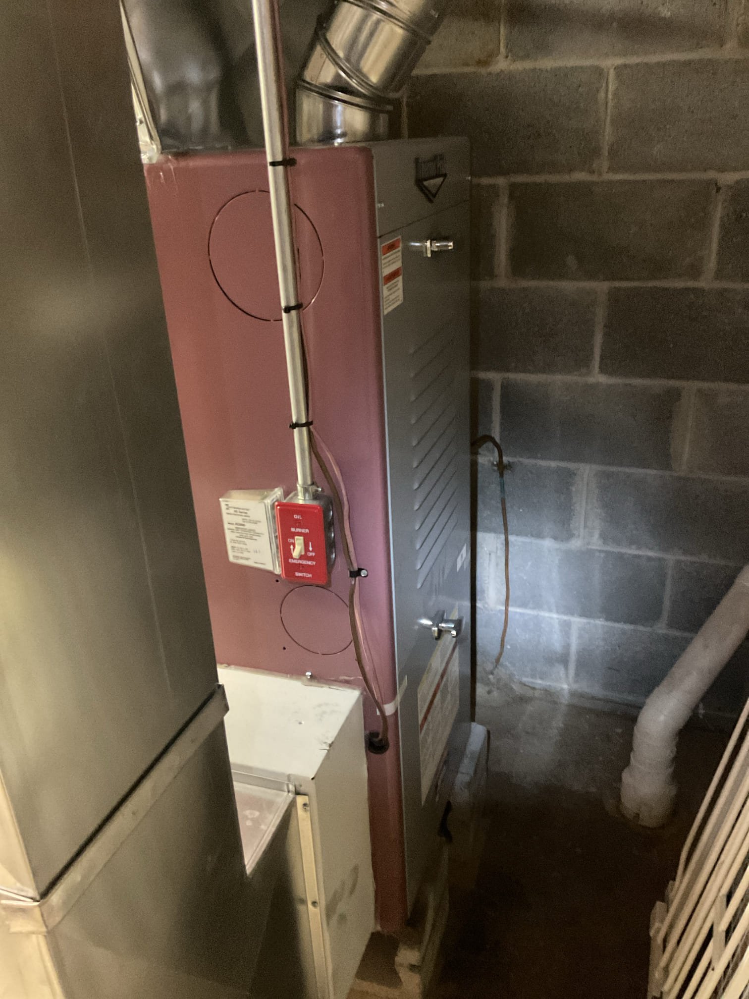 I arrived to the customers home to perform an Q.A inspection on an oil furnace system, (thermo pride ) 
I started with checking the air filter and found good. I checked all my electrical connections and voltages for neatness function. I checked and inspected my strainer and nozzle , and the oil filter. I inspected the flue pipe  for proper insulation . I Inspected my heat exchanger and the chimney for clearance.  I tested system for smoke and combustion. I took temp rise splits at the return and the supply. Everything 

I did find oil under  the burner and in the blower cabinet. Found nozzle assembly nozzle was loose and found pump pressure at 128psi, needs to be set at 120 psi . I replaced the nozzle and set pump pressure. Pre purge is good . Re tested the unit and saw no more oil , and ran the  combustion test. 