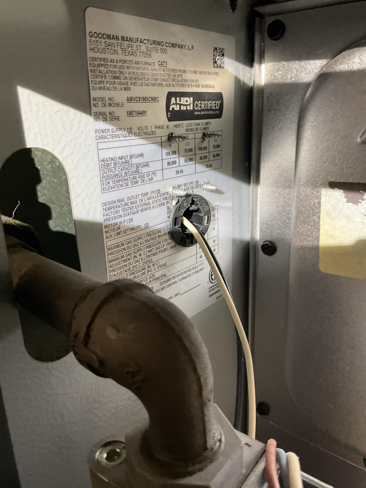 I arrived for a comfort issue no heat on a Amana 80% furnace 7 yrs old. I looked at Margaret’s thermostats and both were set for 74° and 58° in house. I went to the gas furnace in the closet on the 2nd level and I could hear the blower motor screaming. The blower was running but not the burners. Found the 413 air filter was clogged solid with fine dust. I checked my static with the clogged filter at 1.83” and the new filter at 1.02” . I checked overall operation. The system is back up and running. The temp is at 66° and rising. I had told Margaret that she’s going to need to change the 413 air filter more frequently in between our seasonal visits. She’s going to order the filters online. Today I collect 241.67paid by cc. 