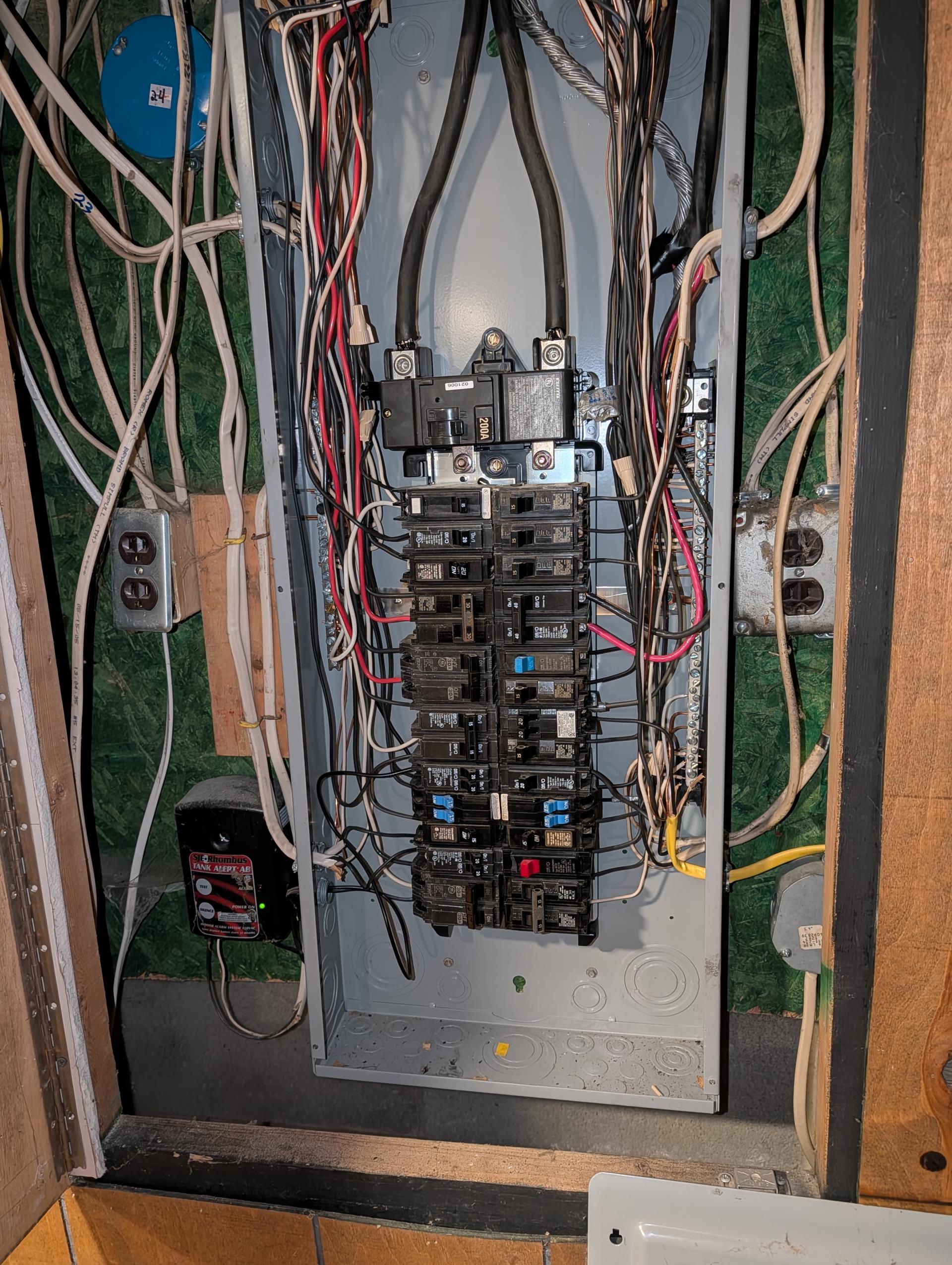 Found power monitor at outdoor unit not powered.
L1 to ground 123V
L2 to ground 123V
L1 to L2 0V

Turned breaker (30A GE) to outdoor unit off then back on. Then had 244V to power monitor.
No error codes in outdoor unit history.
System came on after power monitor delay. 3 Min.
Ran for 10 minutes pulling 10A well within the range of the 30A breaker.

Took door off panel and checked tightness/torque of breaker lugs. 

Installed Ecobee pro. Set compressor lockout to 20°F.

During last test out found 0V at power monitor again. Resetting breaker did nothing. I can hear buzzing in panel. They are going to call electrician. 

Lowered fan speed to the low side of the 4Ton profiles based on noise level.

Only thing to do to finish QA will be to check refrigerant charge and temperature rise. System is down until electrical issues are resolved. 