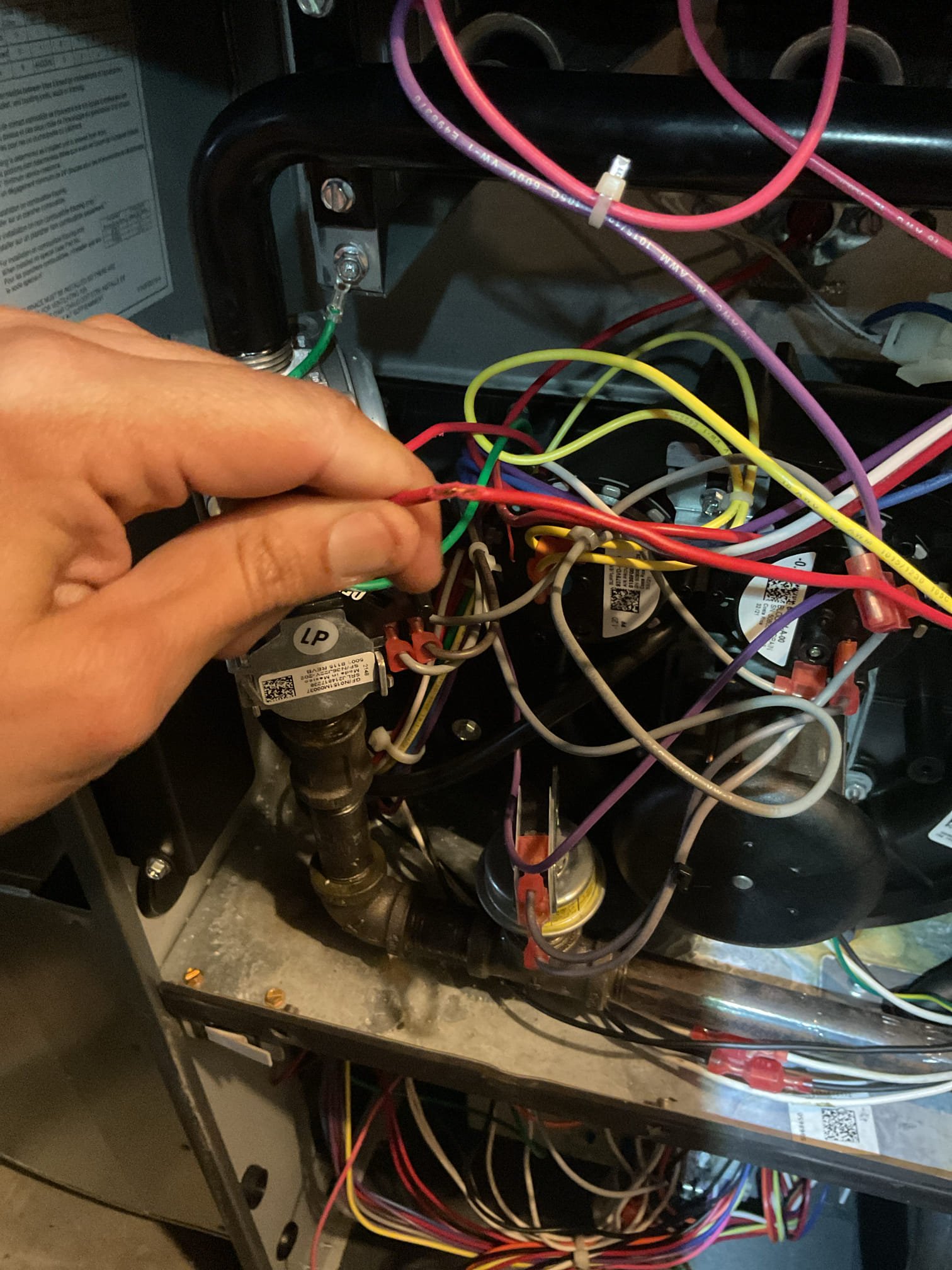 Luis 1-19-26 customer called in for no heat for law suit. Propane gas furnace. Found unit running upon arrival thermostat not satisfied but running 71 set point room temp 70. Check system operation, I check for error codes on board. I see ignition and limit. I reset unit and check propane low pressure switch and drain switch ok. Both are closed during call for heat. I stated moving wires at gas valve and seen valve acting up opening and closing. I move on and off switch for valve to work. We will order new gas valve and come back to install it. 1-20-26 return visit to install new gas valve. Convert valve to propane and test operation ok. Set gas pressure 11 wc. Cycle heater couple times ok burners and sensor were clean. Clear error codes on control board. System is working properly at time of visit, no charge warranty. 