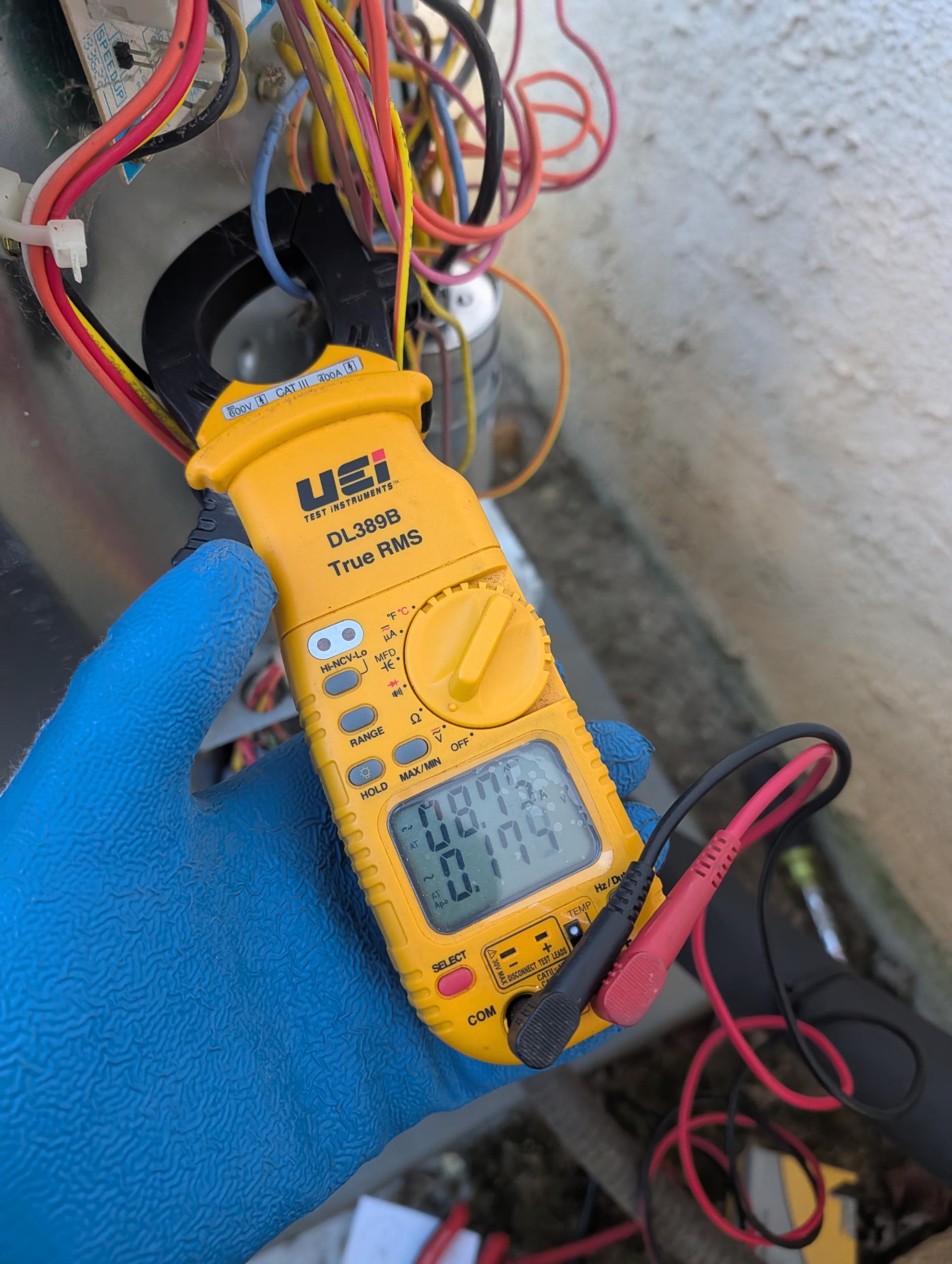Replaced 70/7.5 uF dual capacitor at outdoor unit.
Origin capacitor was very weak. Reading 28uF.
Afterwards tested system.
Measured amp draw of start winding to capacitor 8.6A Good.

Measured temperature rise @ air handler. 66-86=20° Good
Outdoor dry bulb temperature 16°F

System operating well at this time.
Collected balance 