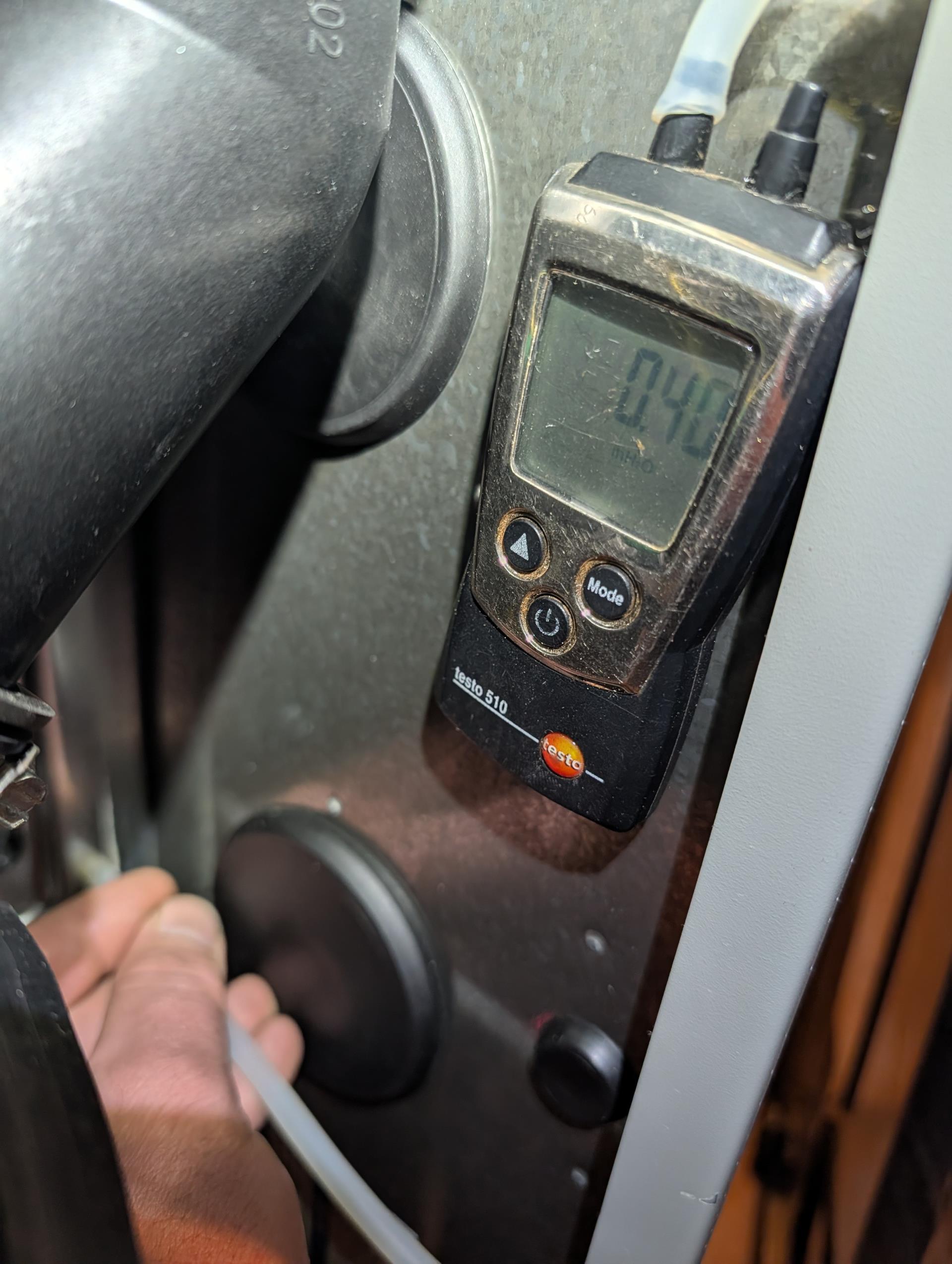 Completed QA for 80,000 BTU natural gas funace install.

16x25x1 filter ok,
Lowered heating fan speed to 1190 CFM based on blower performance chart, and temperature rise. Homeowner mentioned system is louder than his previous system. Extended heat off blower delay from 100 to 140 seconds.
Checked gas pressures, ignitor ohms, flame rectification. 
Combustion and draft tests: Pass
Verified that blower motor surge protector was installed 

Install passes quality assurance inspection. 
