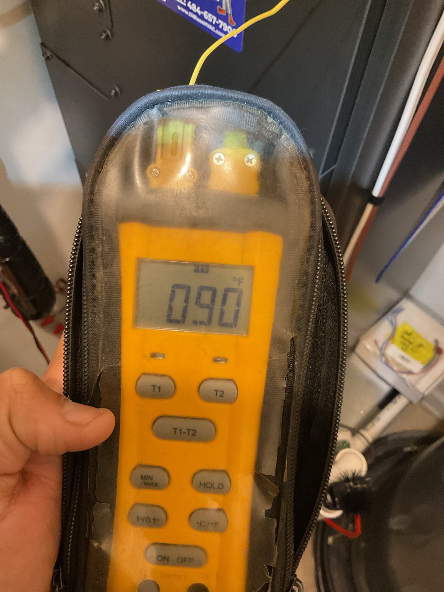 Luis 1-21-26 customer called in for heat pump not working. Found thermostat off upon arrival. Set thermostat to call for heat and test operation. Unit is Mitsubishi air handler with ductless heat pump. Check temperature rise started at 19 after minutes temperature rise increase to 28 degrees. Outdoor temp 26 F. I check dip switches on thermostat interface module, I compare them with tech support data. I did not find any issues with unit. 