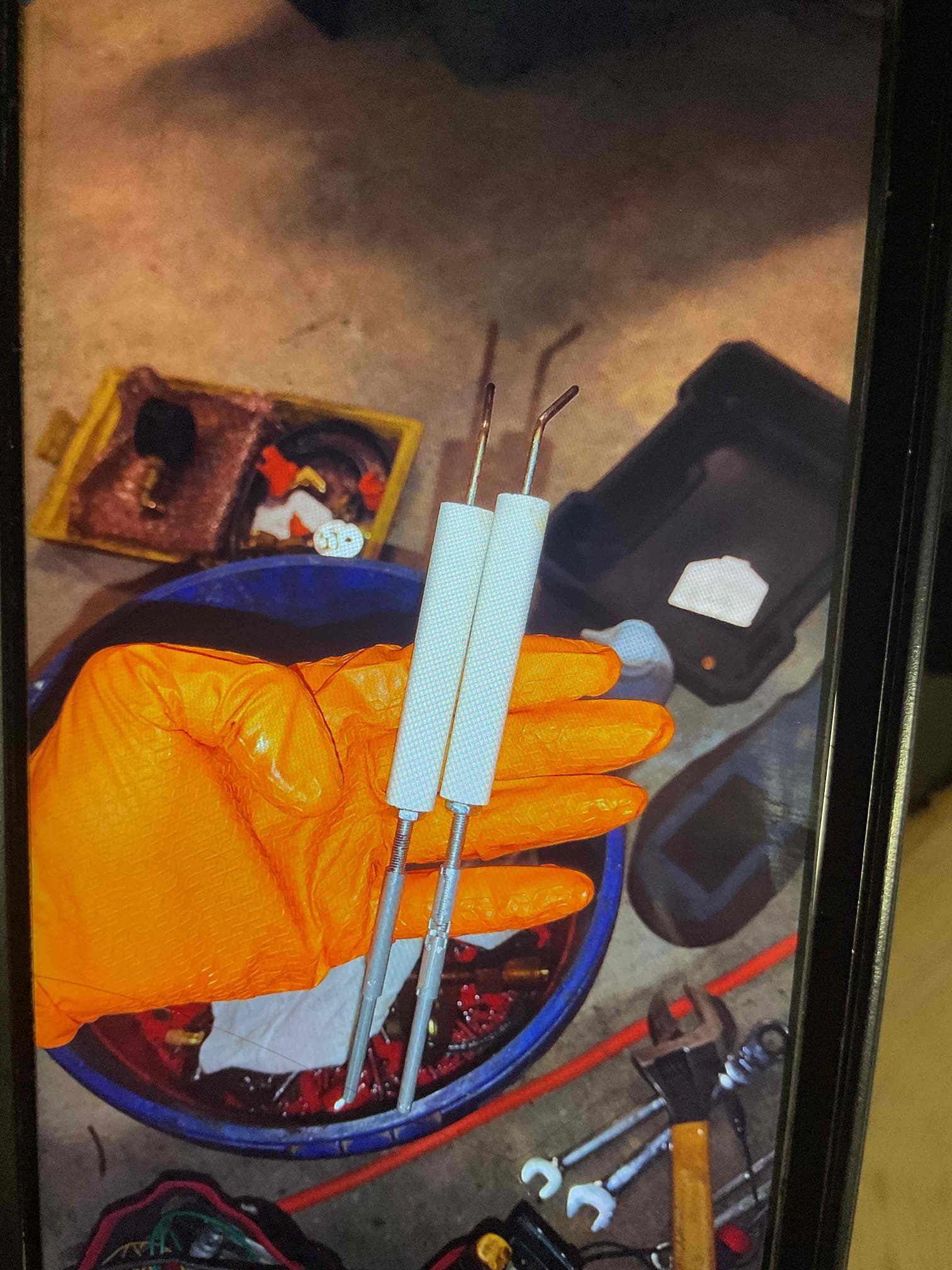 Luis 1-22-26 performed oil furnace cleaning in thermopride oil furnace around 17 years old. Test thermostat operation customer has Bosch heat pump for main heat and oil furnace as back up, I only performed tune up on oil heater. Clean heat exchanger and flue pipe inspect chimney base. And inspect clean out ports. Replace oil filter, strainer and nozzle. Clean and adjust electrodes. Check oil flow and test heater operation after tune up. Performed combustion test ok. Heater is working properly at the time of service, some of the parts are showing age. I emailed estimate for recommendations.