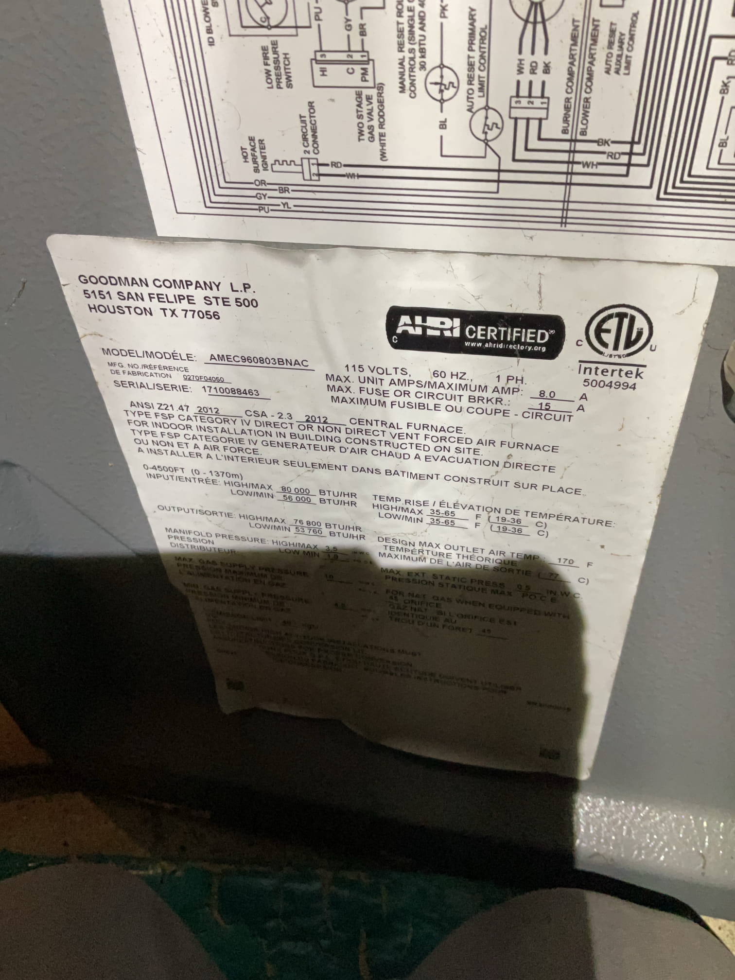 I arrived for no heat found unit was locked out on four flash codes, which is a high limit trip. Found the filter was very dirty. I replaced the air filter 16x20x1. The condition of the furnace is OK there is rust around the burner port. No rust on the screws at the secondary. Also recommending replacing the burner tubes with stainless steel burner tubes. Customer has LP gas. My gas pressure low and high fire are fine .  I ran a smoke test and a combustion test on the furnace and it passed . The temp rise was fine .  With the condition of the furnace I would recommend replacing in the near future, it’s close to 10 yrs . I talked with the tenants to be sure they are replacing the air filter monthly. Also found older pro 5000 or 6000 the buttons are waring. 

I did leave 3 estimates for the customer to review. 

Replacement of (4) burner tubes and upgrading to stainless steel . 

Adding a maintenance contract for 189.00 per year . You get 2 visits with 15% discount and priority service. 