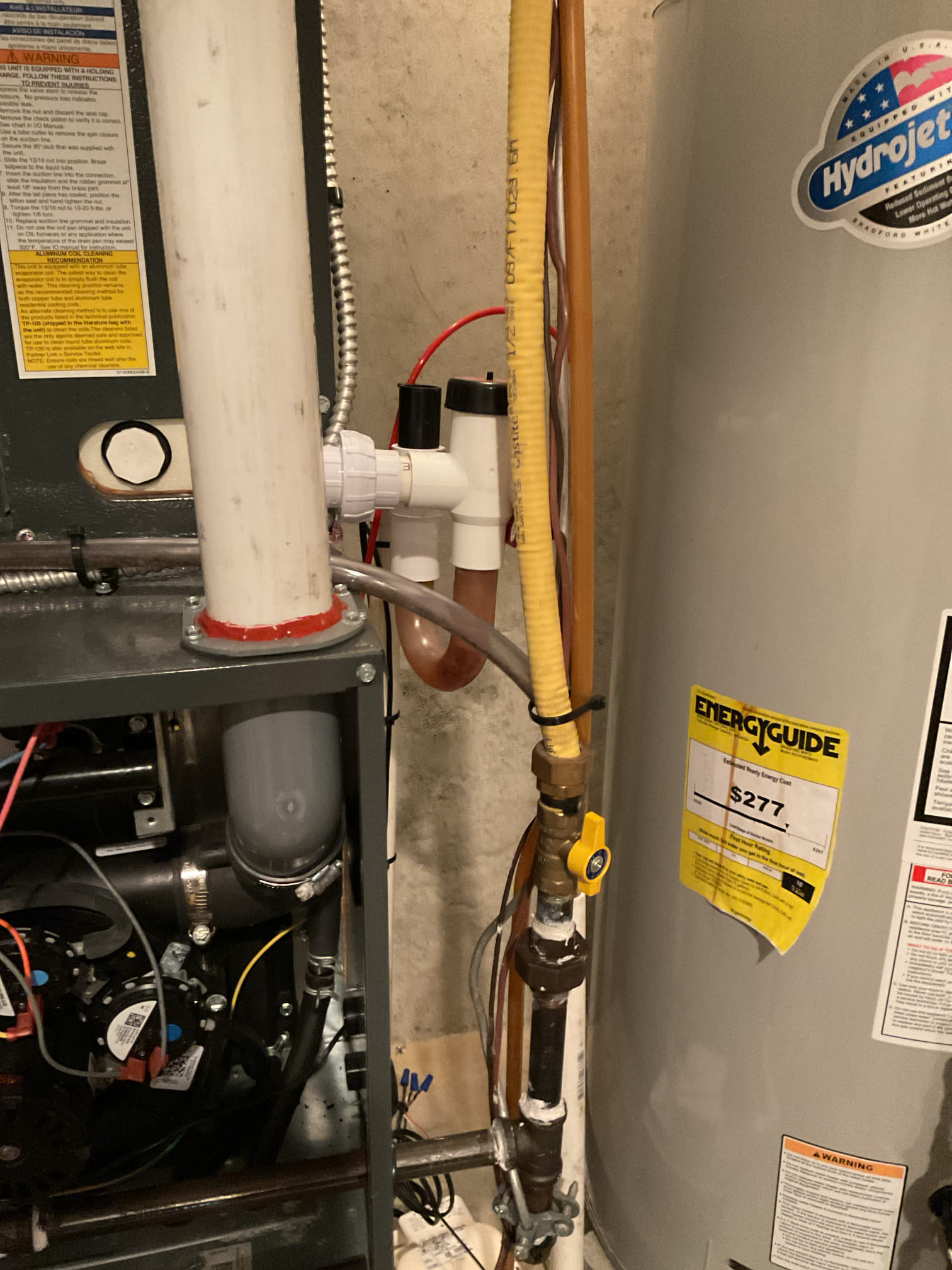 I arrived to the customers home to service their Amana 4 yr old 95% gas furnace system. 
I started with checking the air filter and replaced , the filter size is 16x20x1. I checked all my electrical connections and voltages. I inspected and tested the  burners , flame sensor and the igniter. I water tested all tubing and hoses. I inspected the exhaust and fresh air pipe for restrictions and bellies. I inspected the inducer and the blower motor operation. I checked and tested for combustion and took temp rise splits at the return and the supply. Everything is running fine at this time of service. 

We Did recommend adding one in 2023 wet switch. Finished basement. 

I did leave another estimate for the customer to review for adding a wet switch to her system. 
