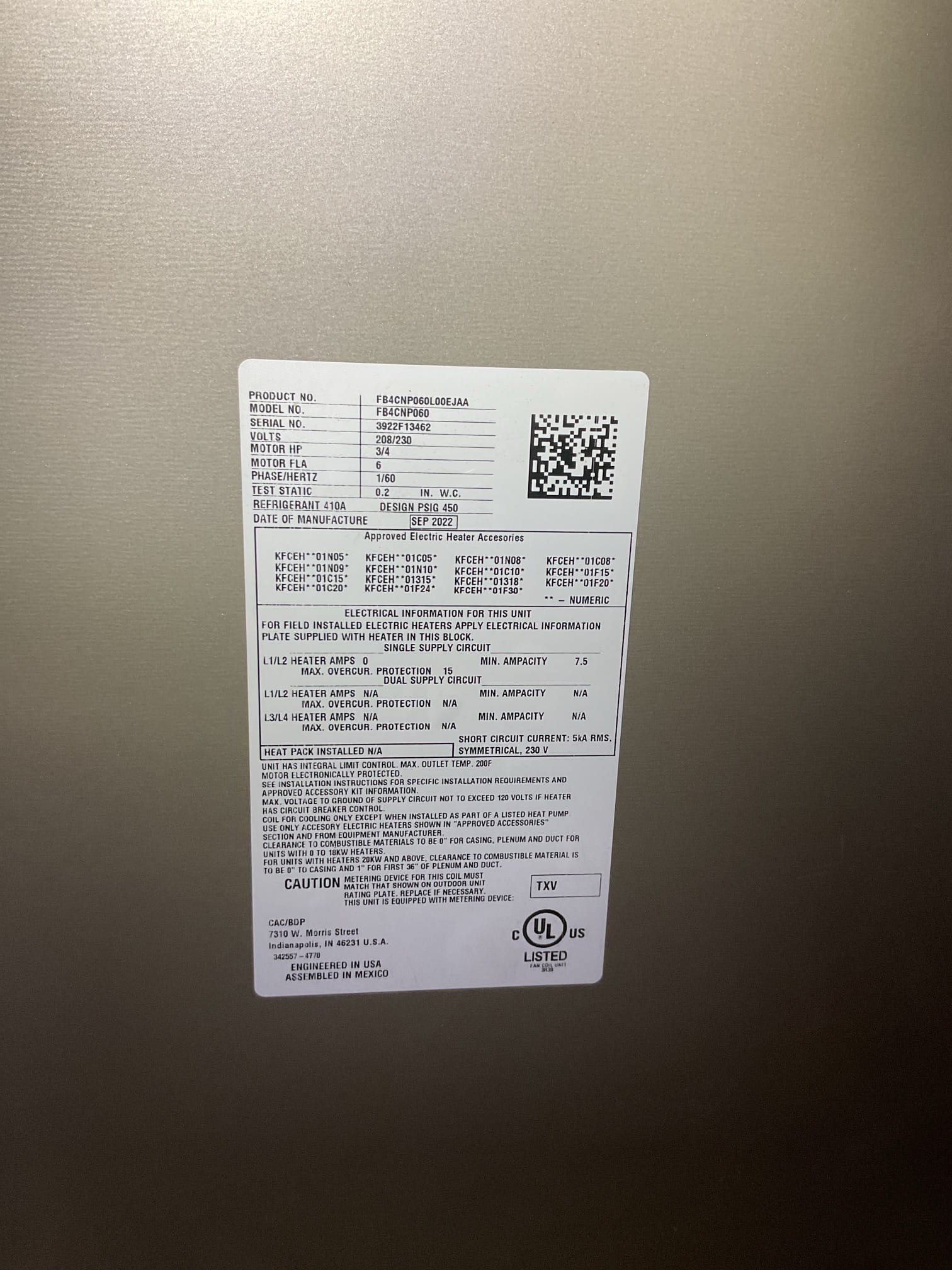 Completed heat tune up for 5 ton heat pump with 15KW electric heat kit,
Installed by Boyle energy in 2022. 

Replaced 24x24x1 filter; recommend replacing monthly 
Indoor and outdoor coils in good condition.
Inspected wiring, controls, electric motors and components. 18.7KW electric heat kit 75A (18.8A each element) Good. recommend and provided estimates of surge protection device for indoor blower motor. She agreed to X13 blower motor surge protector. Installed today. 
Outdoor unit has surge protector at disconnect.
They have a WiFi T6 thermostat set to comfort mode. I told them they could connect it to WiFi and lock out electric heat above 40°F outdoor temperature. Would result in lower utility bills. 
Measured temperature rise (68-95=27°) and static pressure
Inspected drains. 
Verified integrity of compressor and defrost cycle 
Checked refrigerant charge/pressures.

She asked about how to take care of outdoor unit with up coming snow storm. I told her every so often turn thermostat m