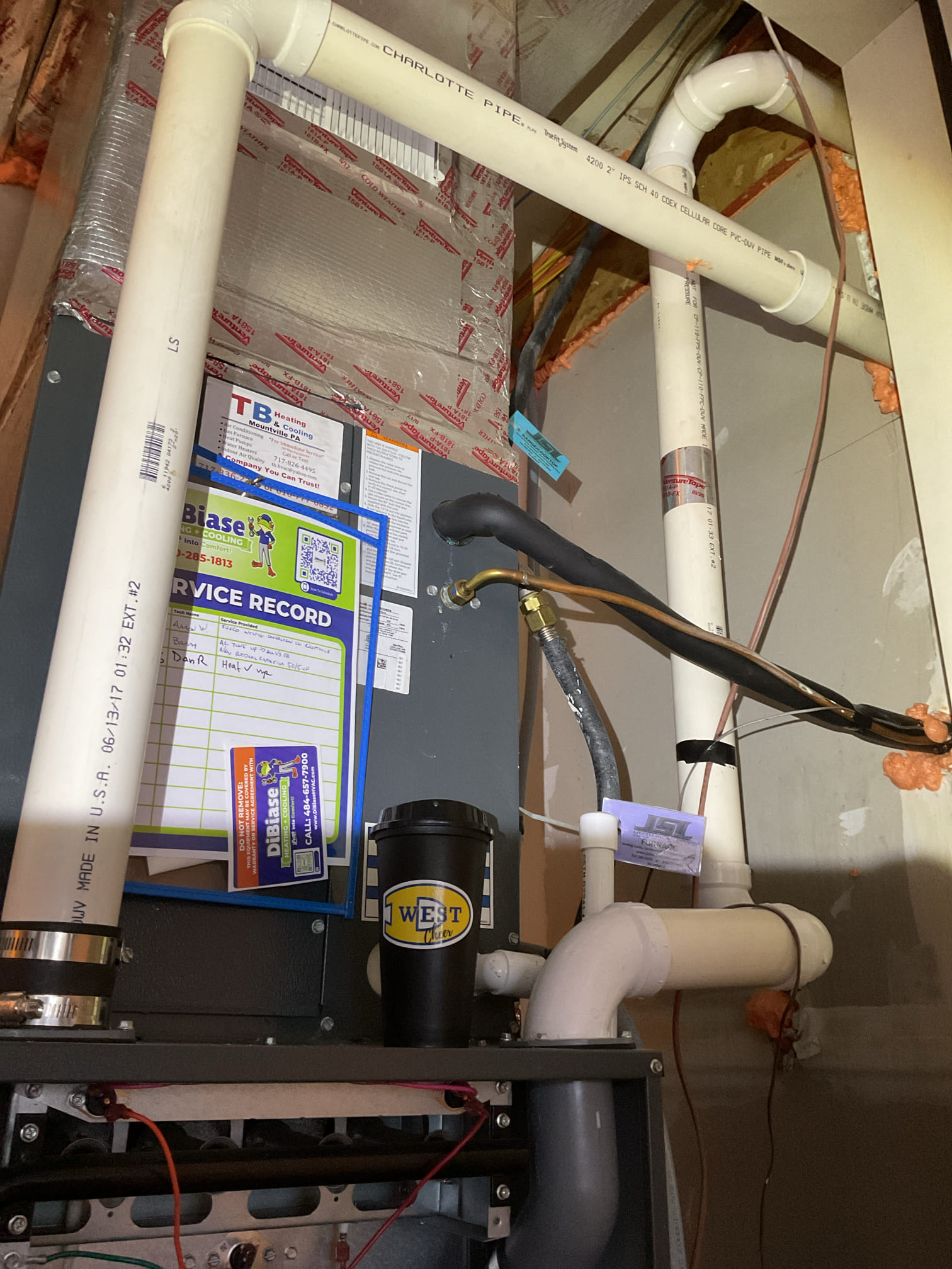 I arrived to the customers home to service their 8 yr old 90% Goodman gas furnace system. 
I started with checking the air filter and replaced , the filter size is 16x25x1. I checked all my electrical connections and voltages. I inspected and tested the  burners , flame sensor and the igniter. I water tested all tubing and hoses. I inspected the exhaust and fresh air pipe for restrictions and bellies. I inspected the inducer and the blower motor operation. I checked and tested for combustion and took temp rise splits at the return and the supply. Everything is running fine at this time of service. 