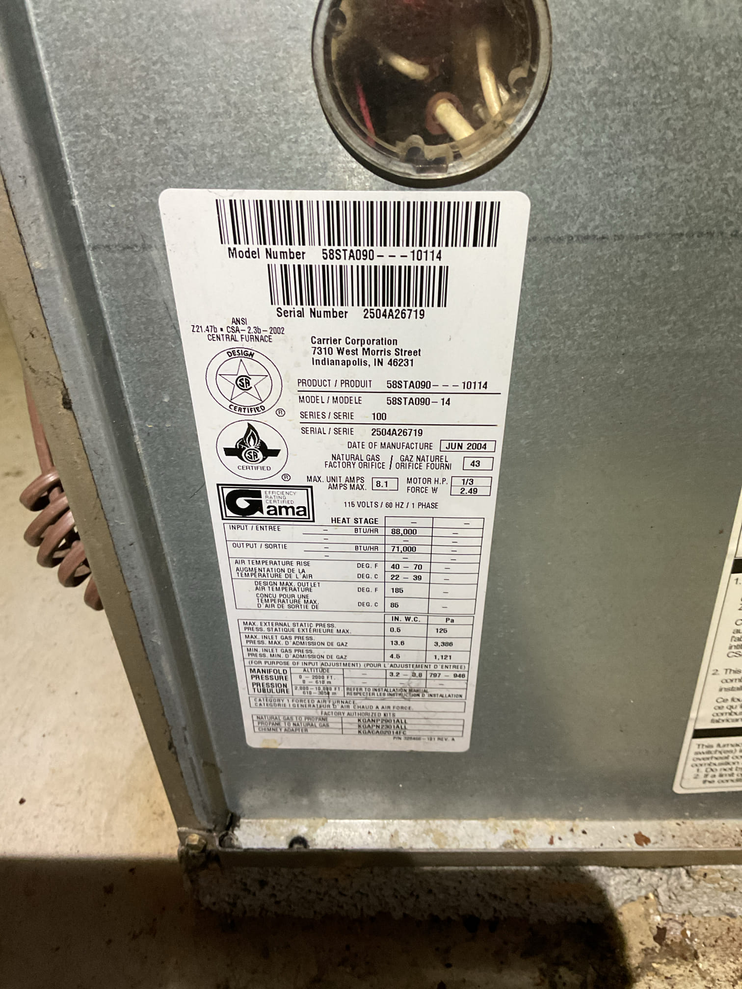 I arrived to the customers home for no heat. I saw a bunch of debris in front of the unit and all the return ductwork. I did find that the flue pipe was impacted with a bunch of debris, quoted the customer for cleaning out the flue pipe, he approved the price for me cleaning up the pipe. Once I got the flu pipe back together at the cleaning it, I did a smoke test on the equipment and it passed. When I turned the system on to check combustion, it would fire up then I will see my gas pressure drop below five and then it will cut out. I went to the tank. Customer said he just got fuel the other day and the valve was off. I had to customer contact his  Propane provider . I did talk to them and they had said they did come out and fill the tank, but I have no recollection of it being turned off. They give me the authority. I tested the indoor equipment system combustion but it’s very inefficient. I told the customer that this unit is running, but it has passed its life expectancy and should 