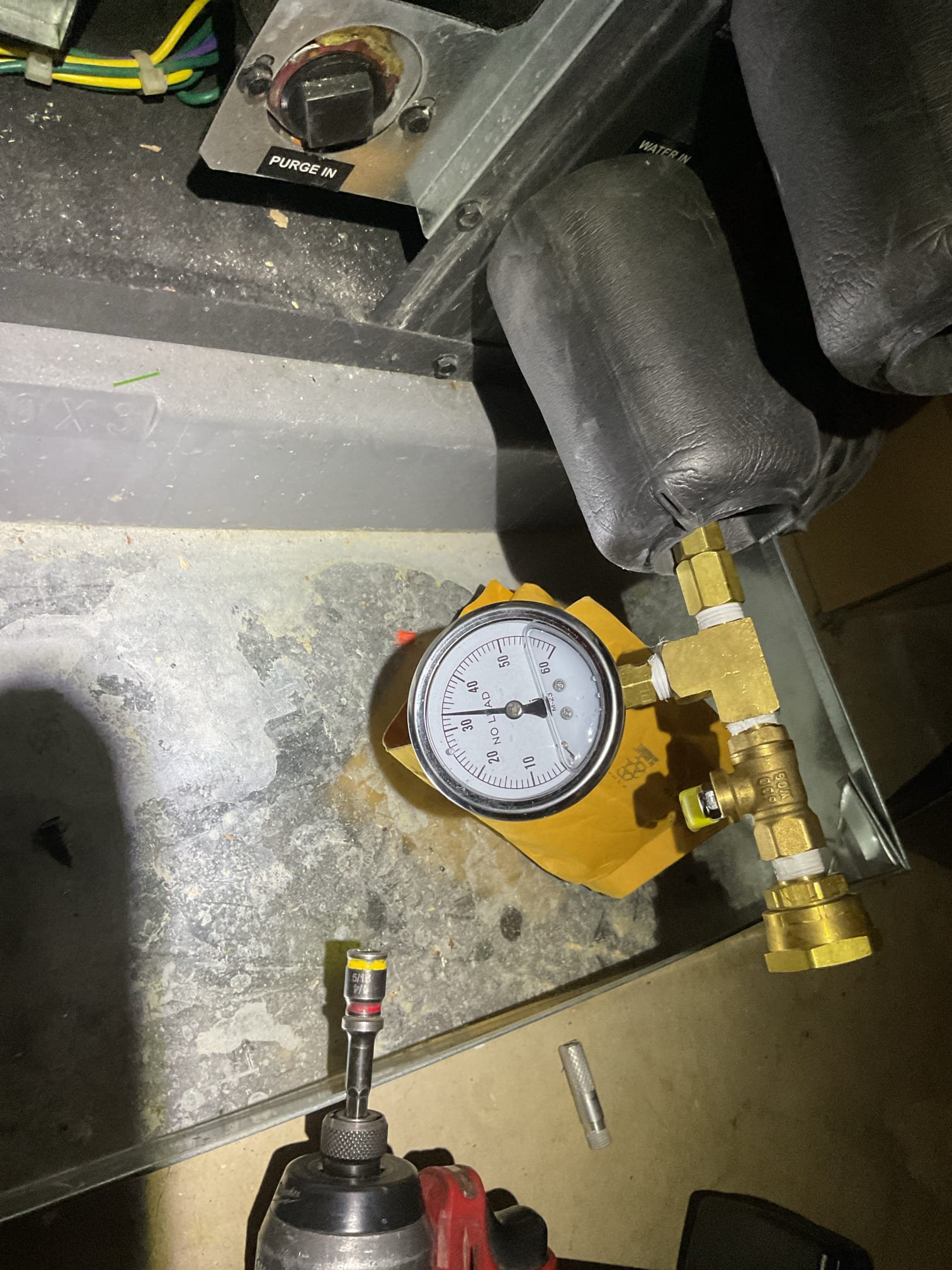 Luis 1-23-26 customer called in for issues with the first floor geothermal package unit. Customer has two geothermal units, one in the basement package unit and one for the second floor located in the second floor attic geo split system with geo side in the basement, second floor unit is running fine. Customer stated first floor has the issues. System going off on high head. As I was inspecting the unit, I noticed tons of dye sign inside the compressor cabinet. I reset the unit and unit runs for about a minute and then shuts off on pressure. Customer does not know what other contractor did last time they were here. I told customer before any other troubleshooting. I will have to remove refrigerant. Customer approved procedure. After removing pound and a half of refrigerant pressures came down and the unit stayed running, adjusted sub cooling and superheat based on manufactured data. Check supply and return air temps ok good split. Water pressure and temps ok. Cycle heat pump ok. I repl