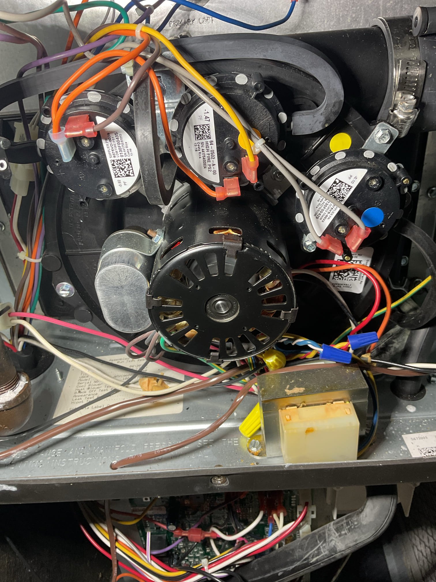 Fully assessed no heating situation. Found gas furnace locked out on an e2 code which is low stage pressure switch open. Made sure all pressure switch tubing was open and venting was open. Also homeowner checked to see that exhaust pipe outside was open which it was. Found inducer motor was pulling 1.74 w.c. Vacuum on switches more than sufficient. Sucked on tubing and did get it to light right off. Would recommend replacing pressure switches. Took photos.  Let homeowner know that the only way to try to keep it running is to try to reset the power switch on side of furnace. Need to order pressure switches for furnace. Gas furnace is working at time of service.  Moved dip switch 