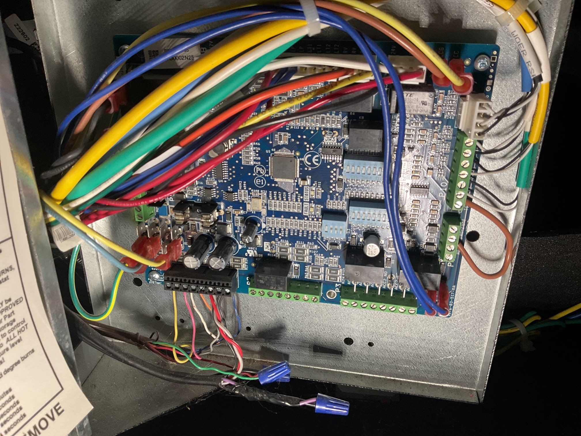 Fully assessed no heating situation. Found blown glass fuse on main circuit board. Used fuse popper and found strip heater circuit board high voltage melted into low voltage wiring and after further investigation it also fried main circuit board. System was installed 11/9/23. Also meg tested compressor, compressor tested out ok. Need to order both circuit boards, geo is Down. Customer is going to use a wood fireplace for now. 