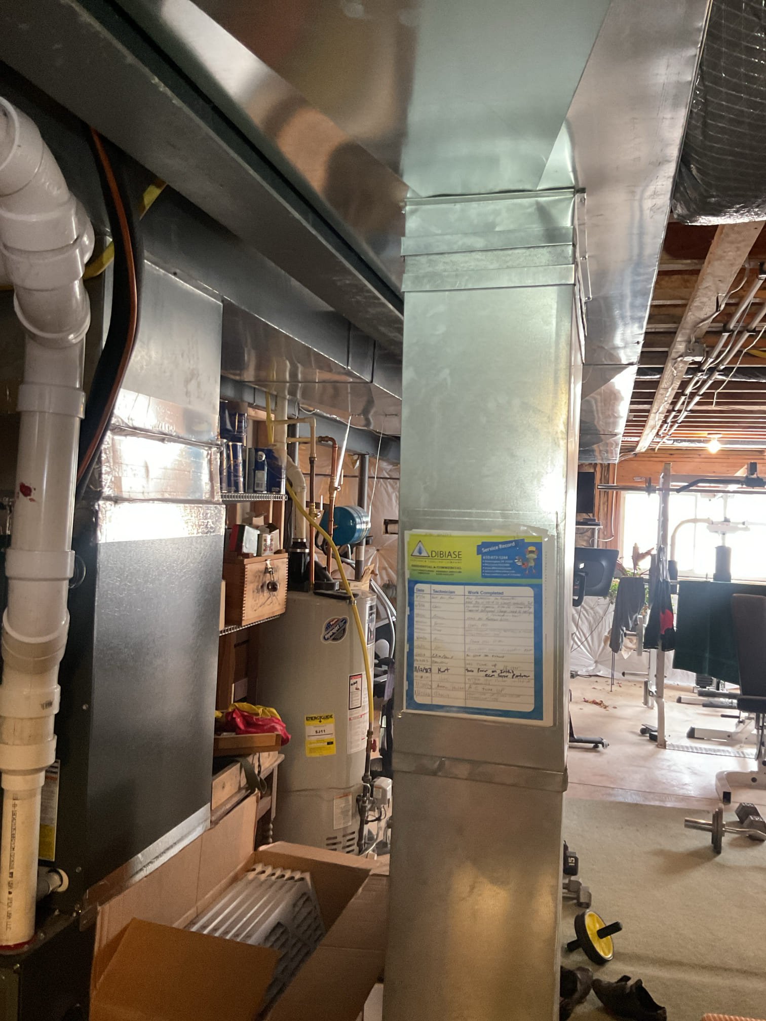 
Completed heat tune up for natural gas furnace. 100,000 BTU installed 3/7/19

Replaced 16x25x filter
Inspected heat exchanger, burners, flue pipe, inducer assembly and hoses
Inspected hot surface ignitor and verified resistance with meter
Cleaned flame sensor and verified flame rectification circuit
Measured temperature rise and static pressure
Checked wiring, controls, electric motors and components;
Checked manifold gas pressures
Inspected drain and pump. 

Combustion, draft and smoke tests: Pass

Provided email estimate for Aprilaire 620M bypass humidifier. 

Gas furnace is operating well at this time. 