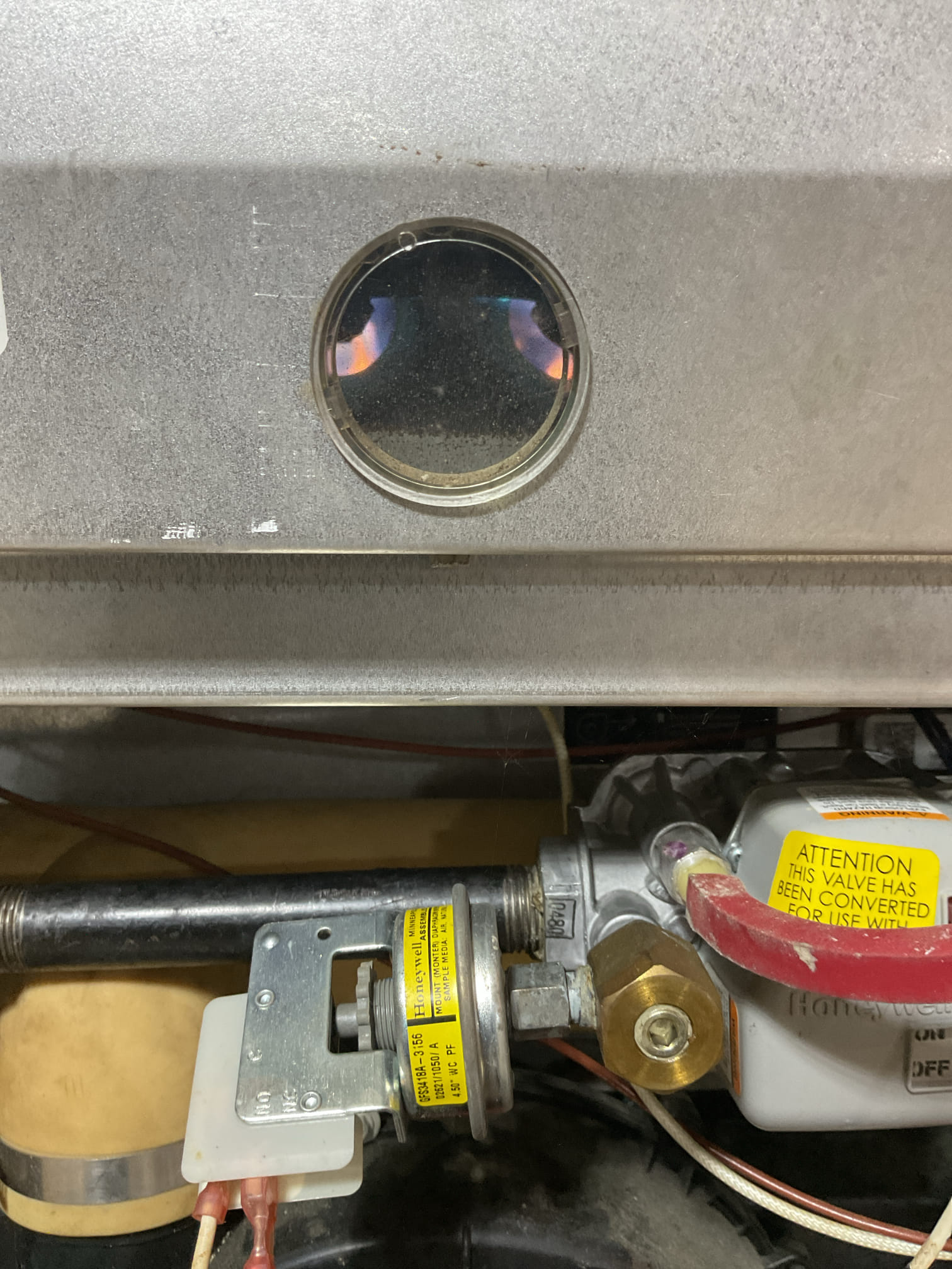 I arrived to the customers home for he they have a 20 year old Lennox furnace. Customer said furnace will try to run and then it shuts off. I inspected the furnace burners found their corroded and rusted. I performed a smoke test on the 4 burner cells , the burner cells did fail the smoke test. I then performed a combustion test on the furnace and had a high CO air was about 400ppm . By safety code I had to red tag the  system. Tony is scheduled to come out and give the customer an estimate for new furnace collected for $99 diagnostic , paid by check