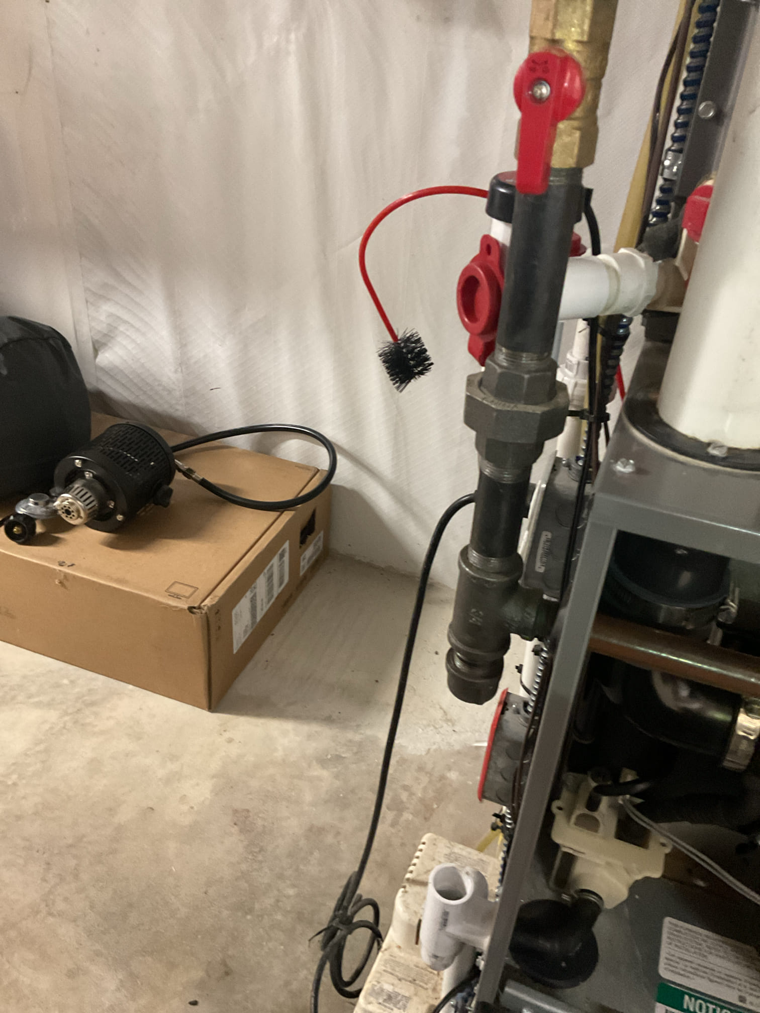 - replace faulty pressure switch kit and test operation

1/29/26 Dan 

I arrived to the customers home to service their 10 yr old rheem 95% gas furnace system. 
I started with checking the air filter and found good, I did leave a filter on hand.  The filter size is 16x25x1. I checked all my electrical connections and voltages. I inspected and tested the  burners , flame sensor and the spark igniter. I water tested all tubing and hoses. I inspected the exhaust and fresh air pipe for restrictions and bellies. I inspected the inducer and the blower motor operation. I checked and tested for combustion and took temp rise splits at the return and the supply. Everything is running fine at this time of service. 
It needs a 0.30” pressure switch, I left the system as is from when Kurt was here the system is running fine . Will collect payment when we get the correct pressure switch. 