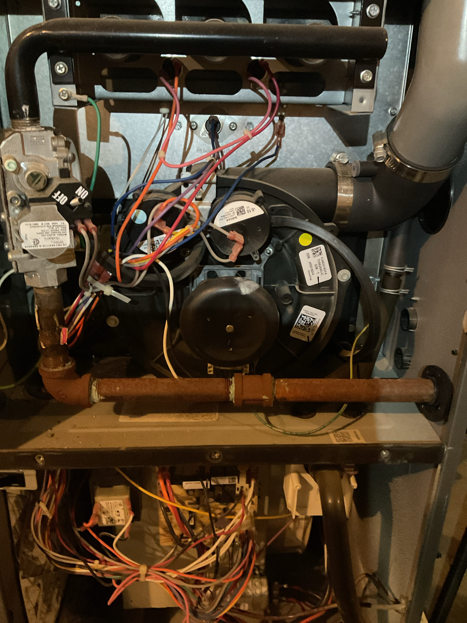 Customer had a power off error at his thermostat. There is no water safety that could trip . No furnace safeties were tripped. Did notice that there was no lights below at the board. I checked the fuse and found good. Found the door wasn’t meeting the door switch to power  the system. Everything is back up and running. The customers also signed up for a service agreement plan. Please schedule there 1st visit in the spring. Collected for $273.15 paid by cc. 