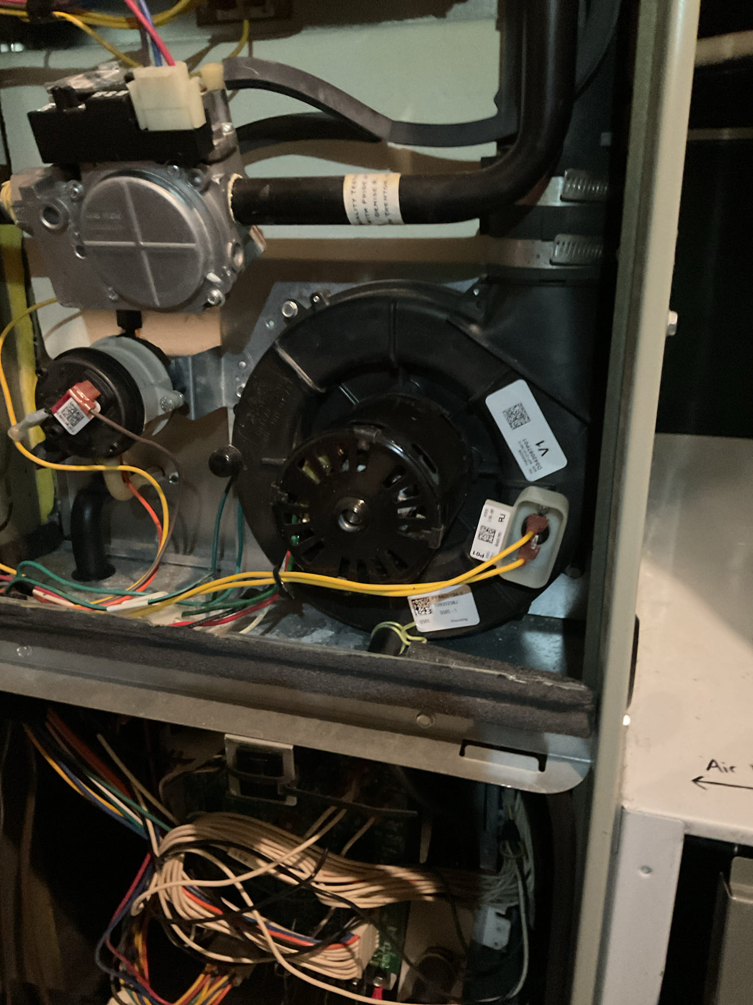 2 furnace check ups . 
I arrived to the customers home to service both their Trane 95% furnaces both are 8 yr old systems. 
I started with checking the air filters and replaced both , (2) 413 and serviced both their 600 humidifiers . I checked all my electrical connections and voltages. I inspected and tested the  burners , flame sensors and the igniters on both units. I water tested all tubing and hoses. I inspected the exhaust and fresh air pipe for restrictions and bellies. I inspected the inducer and the blower motor operations for both units. I checked and tested for combustion and took temp rise splits at the return and the supply's on both systems . Both heat systems are working fine at this time of service. 

Collected for $252.30 for both air filters and both humidifier services. Paid by cc. 