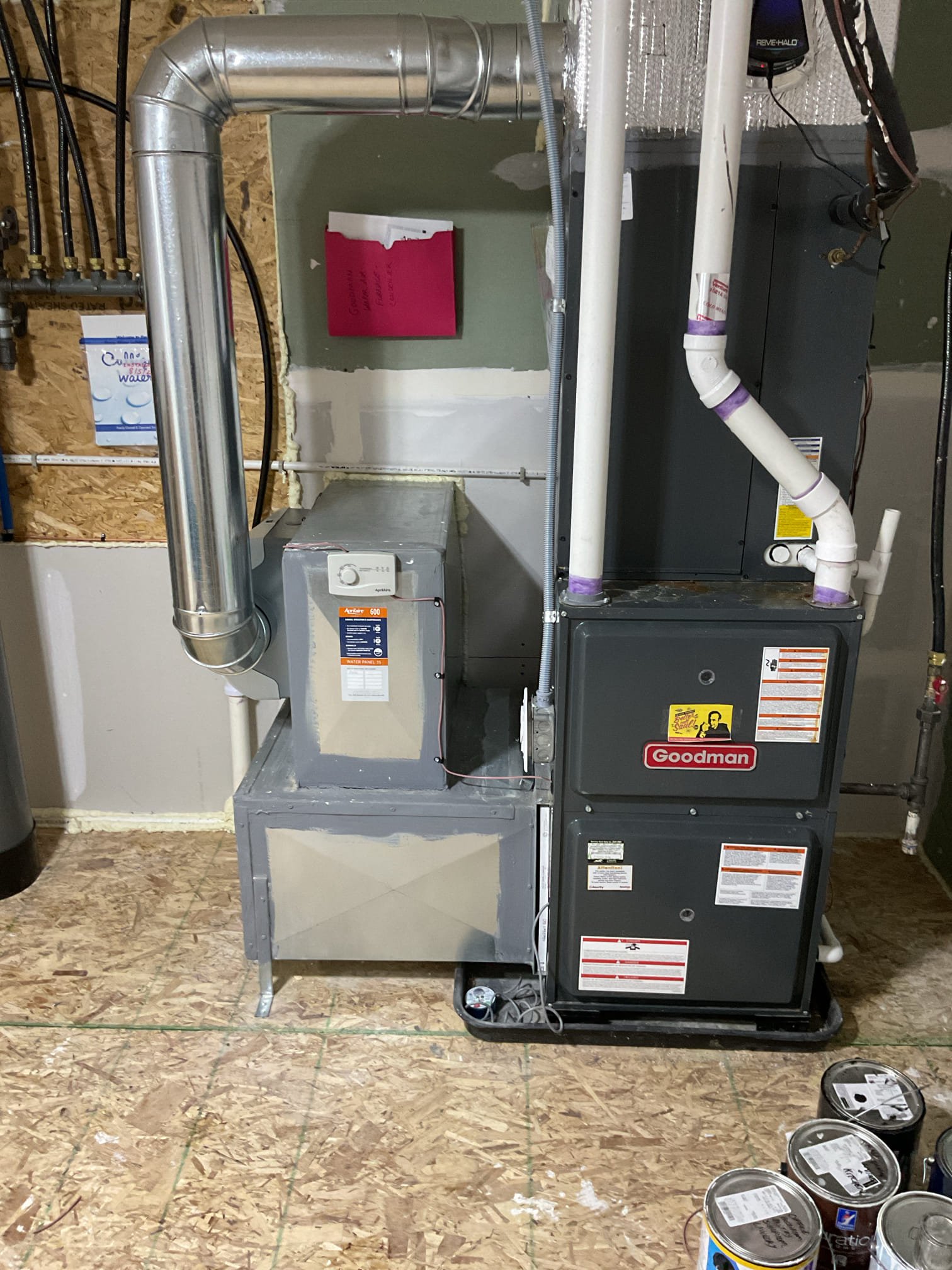 Installed new aprilaire 600m humidifier