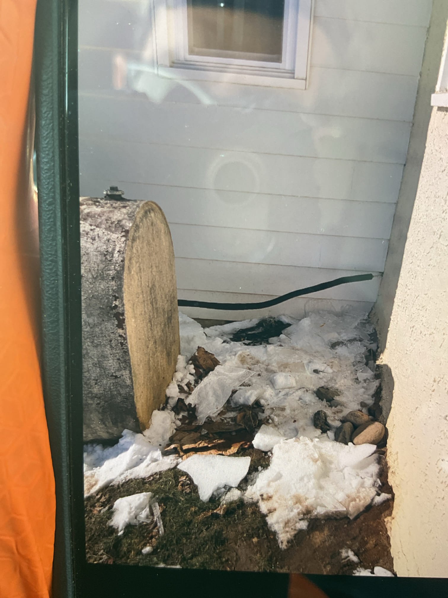 Found primary control in a hard lockout. 
Homeowner did try resetting a couple times.

Outside Tank is less than a quarter full. Tank is in bad shape. I told Alex to remove snow from under tank.

Reset primary control out of hard lockout and with bleed through wrench I bled oil line. There was a considerable amount of air in line but after bleeding furnace fired and cad cell eye ohms flame detection was good.

I also set post purge time to 30 seconds. Was set at 0.

He said soonest he can get oil delivered is Monday. I told him he can get diesel but that he may need to bleed oil line again. He may also need to bleed oil line when oil is delivered on Monday.
I walked him through how to do it exactly.
He’s gonna get a 3/8” combination wrench and 10 gallons diesel. 