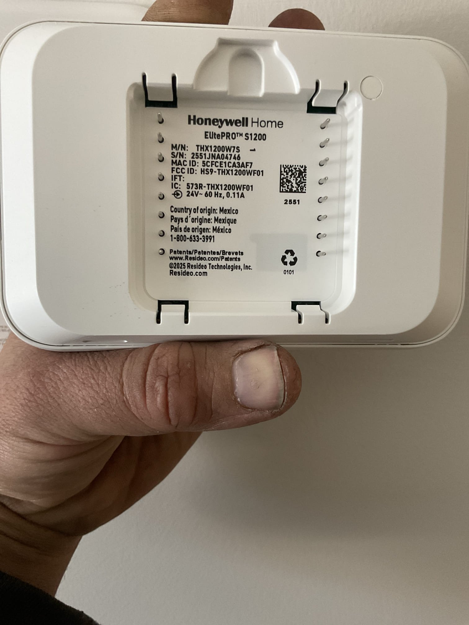 1/30/26
Barry
Installed EIM and Honeywell S1200 Elite pro thermostat.
Configured and wired to allow for on demand humidification.
Installed Scale Inhibitor in line with humidifier water feed.
Also configured thermostat to display an alert when the EZ trap drain clog alert happens. Will lock out cooling. No need to lockout heat because it is an 80% funace.

Afterwards went through everything with homeowners. That can set up WiFi and download the First Alert App if desired. 

Collected payment for balance. 
