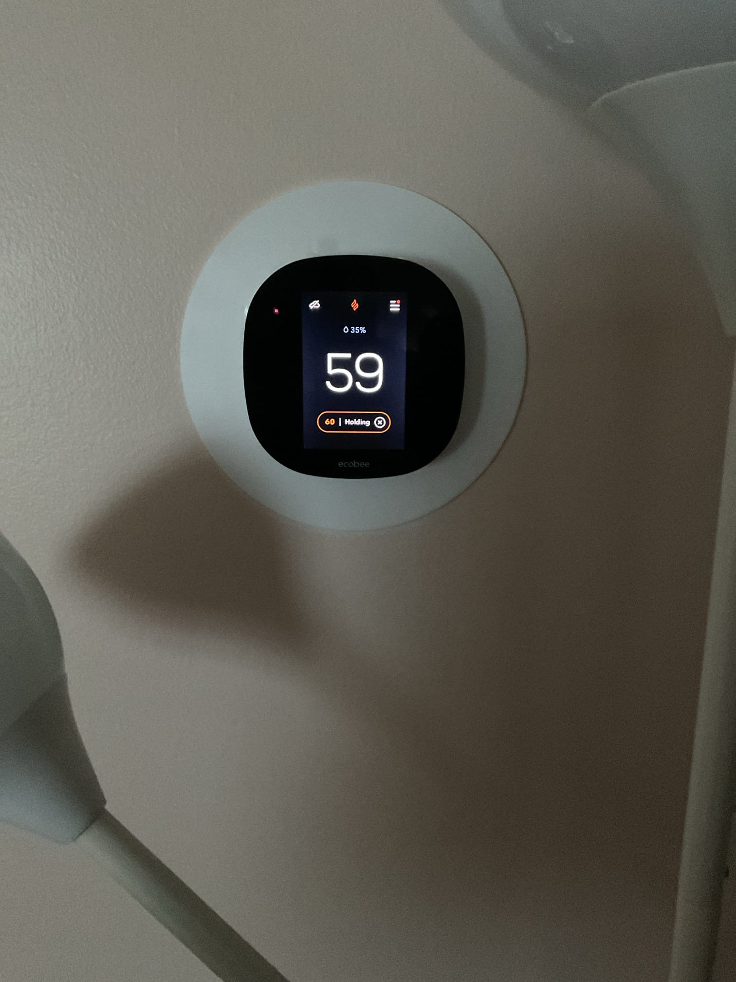 I arrived for the heat pump not heating on upper level , we had just replaced the 2 zones . The customer  has his thermostat set to 60 ° its 59° I checked my zones up in the attic not easy to get to. But there are both open. I have 85° supply and 58 return. Heat pump is fine . I tested aux heat and had 87° heat . It is 14 ° outside very cold . it’s doing everything it can . 