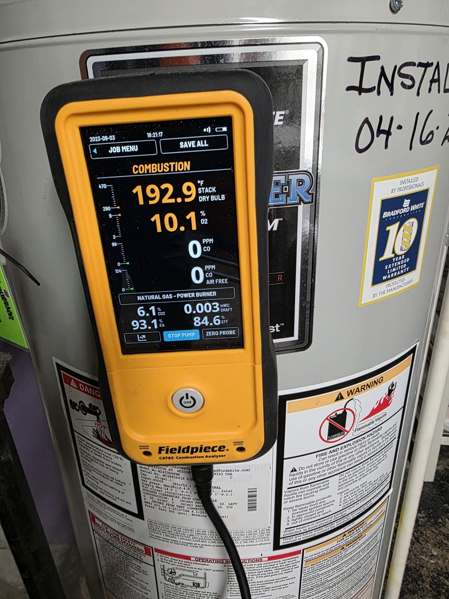 Inspected boiler and found boiler has not been serviced in some time.  Removed inspection plates and cleaned between sections.  Removed and cleaned burners.  There was heavy corrosion and rust.  Replaced fusible link with 149 degc link which was much lower than the original limit.  Put boiler back together and fired.  Gathered information for replacement.  Performed combustion analysis and draft test and monitored operation.  
