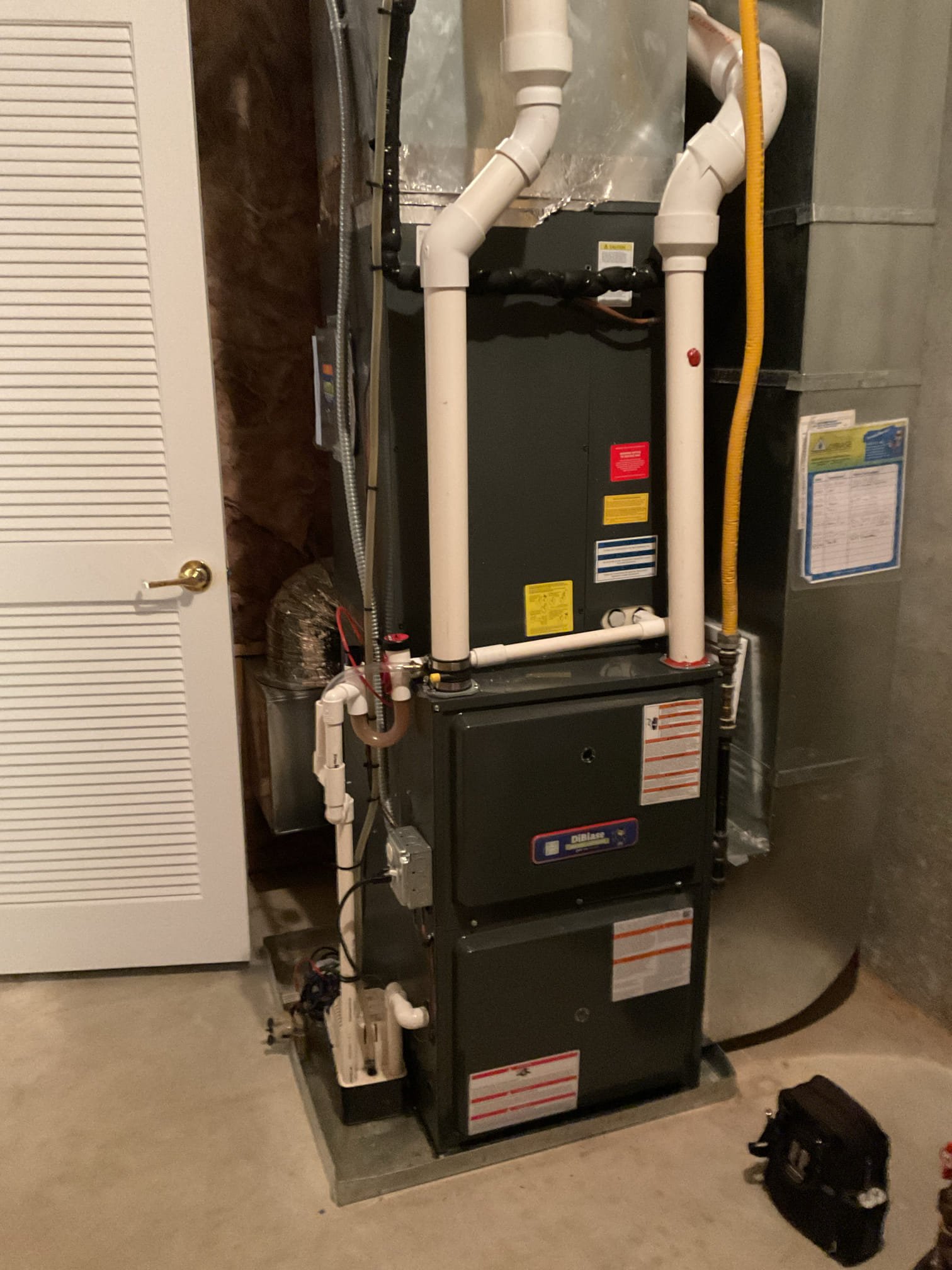 arrived to the customers home to perform a Q.A. Inspection on there new 1 stage goodman gas furnace system.  I started with checking the air filter and replaced  the filter if needed , size is 16x25x1. I checked the overall neatness and performance of the newly installed system. I checked over all system accessories. I checked all my electrical connections and voltages. I inspected and tested the  burners , flame sensor and the igniter. I water tested all tubing and hoses. I inspected the exhaust and fresh air pipe for restrictions and bellies. I inspected the inducer and the blower motor operation. I checked and tested for combustion and temp splits. Everything is in good working order 
