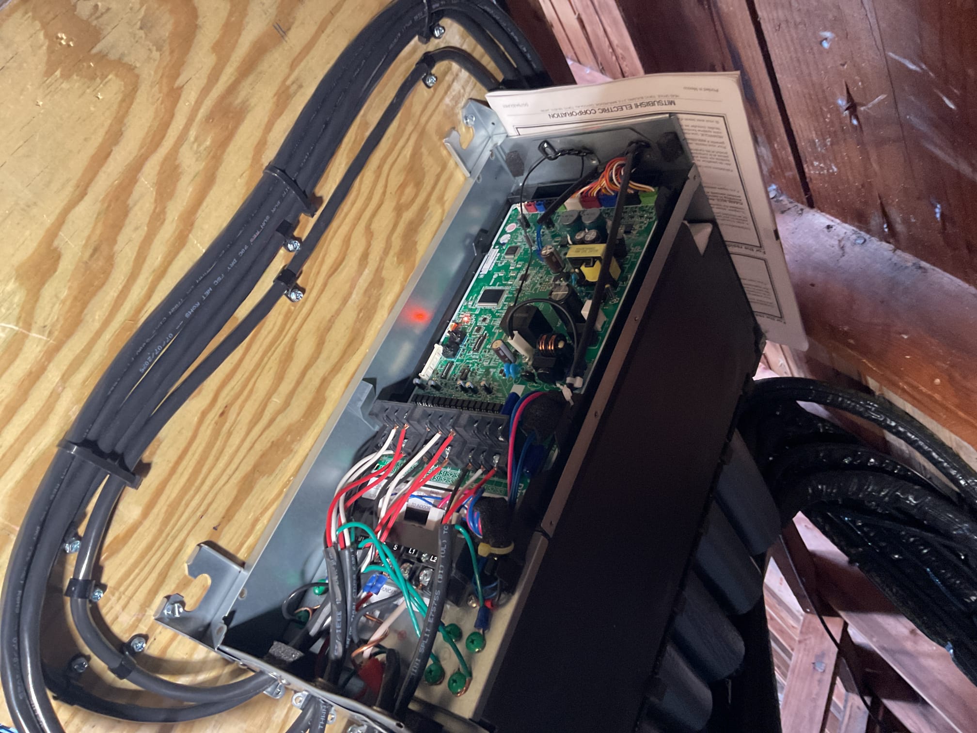 Performed quality assurance on 7 cassette head mini split system. Checked all electrical connections and components. Inspected flare connections. Checked 454b refrigerant pressures. Checked temperature readings coming out of the indoors ranging from 103-105f. All units are working properly at time of service. WiFi modules are on top of cassette units, did not have a clear description in installation manual how to install. 