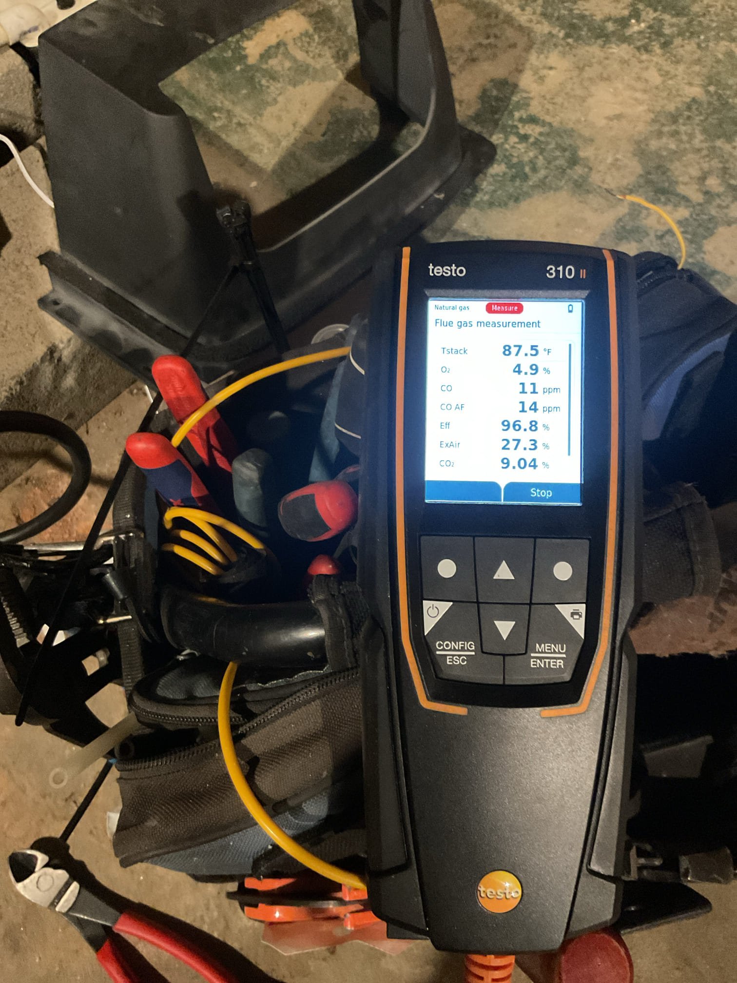 No heat Weil McClain Ultra 105 Gas boiler. Installed by Dibiase February 2013. 

Fond boiler struggling to complete trial for ignition. House was 58° there was a demand for heat from thermostat 

Checked exhaust pipe termination outside. There was a large icicle as a result of the normal process of furnace exhaust but no true obstructions to the flue pipe.
Cleaned ignition assembly.

Consulted manual and went through procedures to ensure the the fire rate (gas pressure) is correct. Found outlet gas pressure to be slightly low. Did this using manufacturer process of monitoring the %C02 in the flue gas analysis using analyzer with u it running in max output. Made adjustments to  achieve design C02. (Increase gas pressure slightly).

Afterwards took system out of manual test mode MAX. The. Cycled boiler several times observing trial for ignition. Observed no faults.
Also monitored return and supply piping and monitored for any issue with the hydronics. 

System operating well however it w