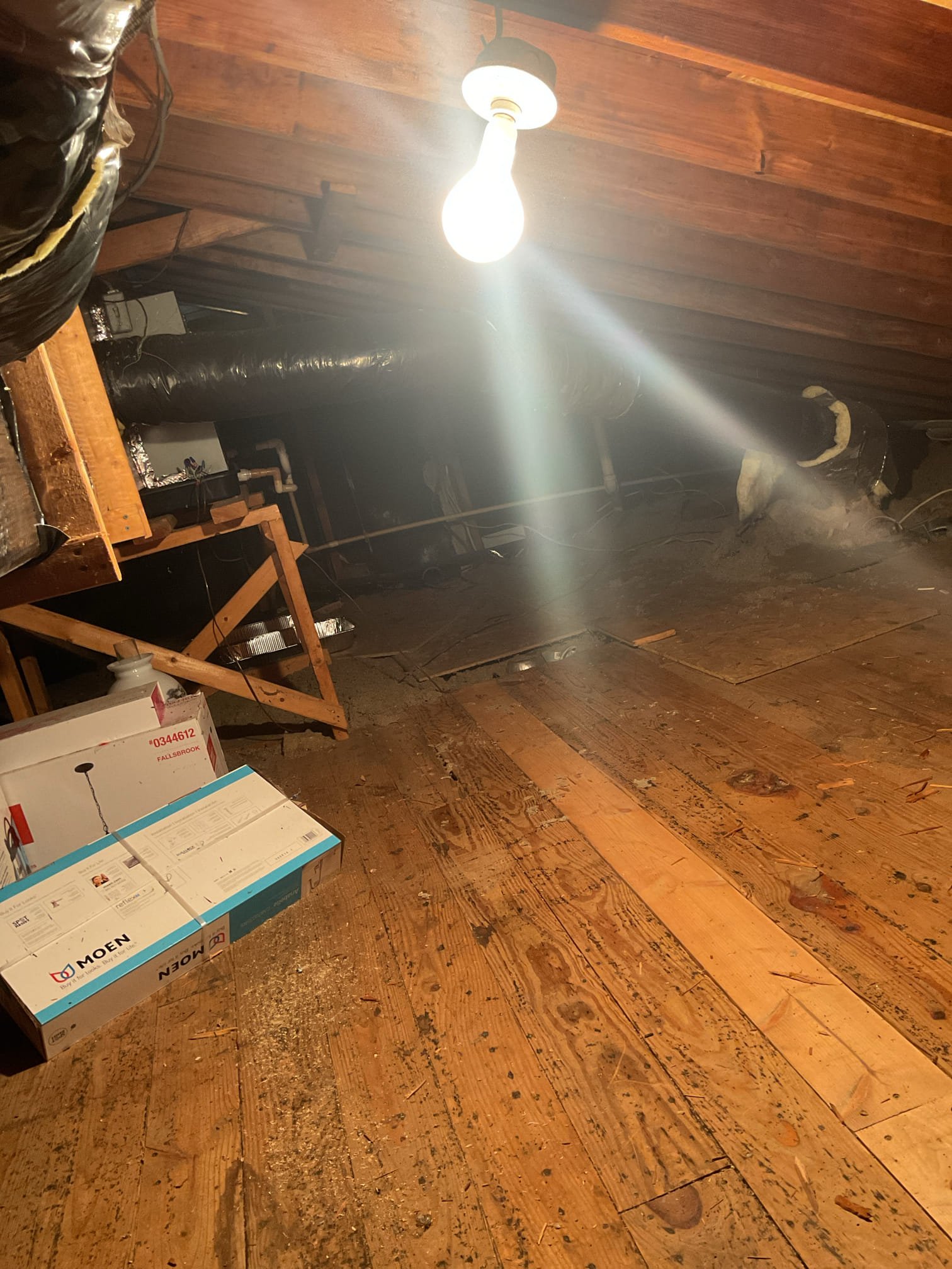 Luis 2-4-26 customer called in for water dripping from hvac. Attic system is air handler and wired to ac only, customer showed me where water was coming from. Couple of the supply registers, main trunk. And return box. After troubleshooting system, found natural draft is getting into duct system and condensing inside duct. Current ducts are old, return box is in bad shape. I would recommend blocking off all registers and return for now. I would also recommend home energy assessment to go over any improvements for attic and replacing ductwork. 