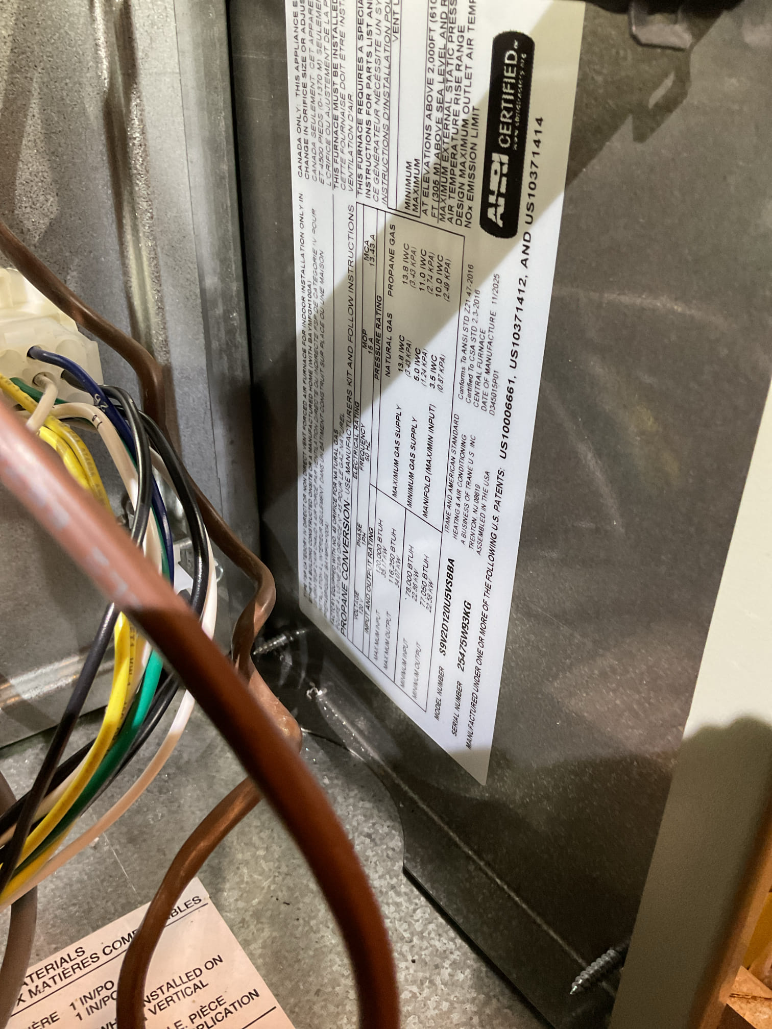 

I arrived to the customers home to perform a Q.A. Inspection on there new 2 stage Trane 95% gas furnace system.  I started with checking the air filter and found good.  the filter size is a 413 . checked the overall neatness and performance of the newly installed system. I checked over all system accessories. I checked all my electrical connections and voltages. I inspected and tested the  burners , flame sensor and the igniter. I water tested all tubing and hoses. I inspected the exhaust and fresh air pipe for restrictions and bellies. I inspected the inducer and the blower motor operation. I checked and tested for combustion and temp splits. Everything is in good working order 
