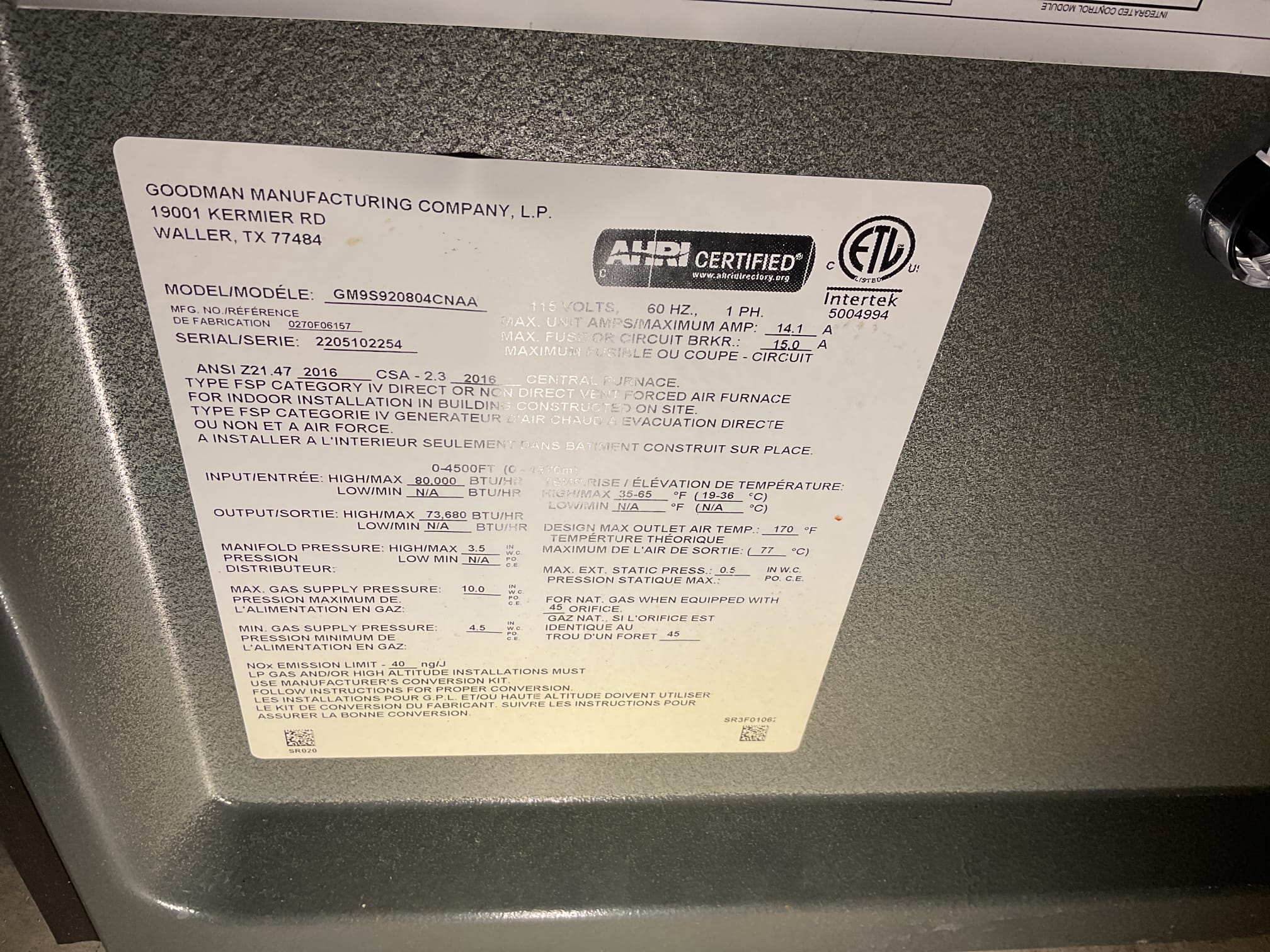 Performed precision heat tune up on 2022 amana gas furnace. Homeowner just replaced aprilaire 413. Checked all electrical connections and components. Checked temperature rise. Blew out pressure switch and drain tubing. Cleaned flame sensor. Checked resistance of hsi. Performed combustion test. Installed customer supplied WiFi thermostat and connected to WiFi. Gas furnace is working properly at time of service. 