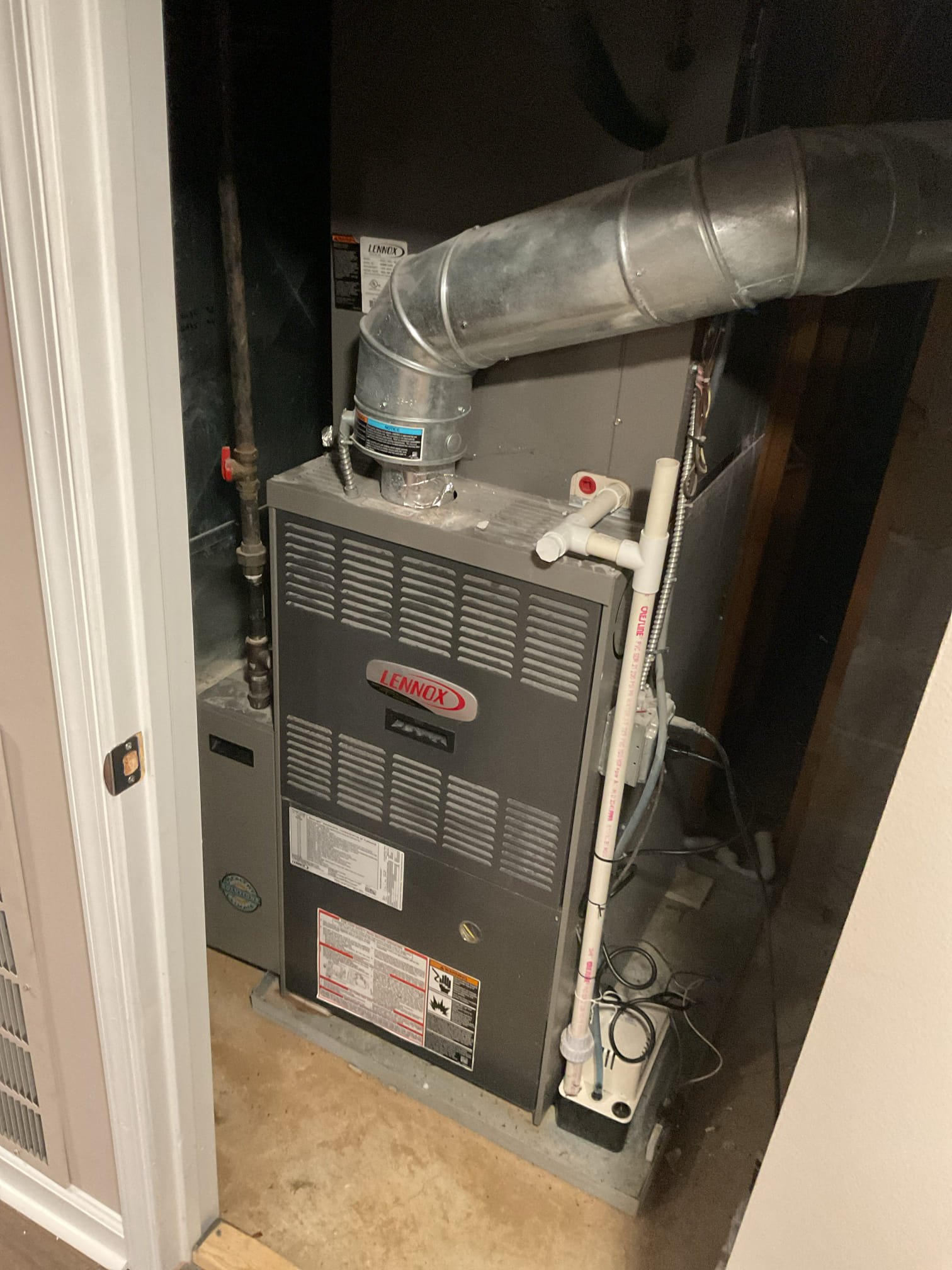 Luis 2-5-26 performed two gas heat tune up first and second floor. 
First floor; check system operation on 110000 but 80% Lennox heater from 2009, check all electrical low and high, inspect air delivery, ignition system, and combustion removal motor. Overall condition is poor. Major rust and corrosion on all parts. Filter was just change. Currently running, heater is beyond life expectancy. My recommendation will be replacing system. 

Second floor; 2009  Lennox heater 80% 90 000 Btu attic location, replaced customer supplied air filter. Check system operation low and high stage ok performed combo test check supply and return air temps ok. Check ignition, air delivery and combustion removal system. Cycle heater. System is Uber life expectancy. Majority of the parts are original to system. Customer should start thinking on upgrading soon, this time age is when systems start having issue.

Attic system does not have drain protection for ac side. Both unit have float switches inside auxil