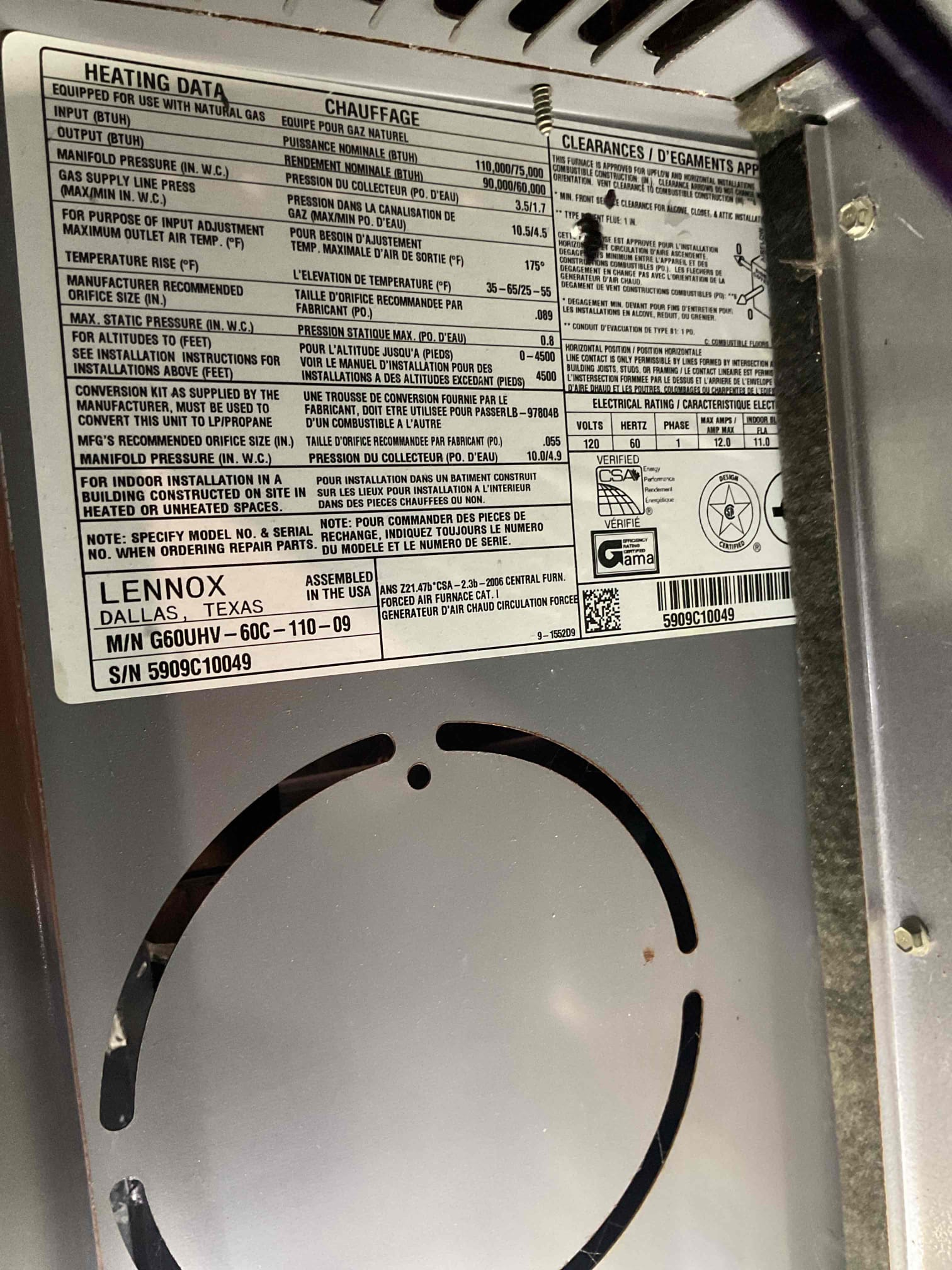 Luis 2-5-26 performed two gas heat tune up first and second floor. 
First floor; check system operation on 110000 but 80% Lennox heater from 2009, check all electrical low and high, inspect air delivery, ignition system, and combustion removal motor. Overall condition is poor. Major rust and corrosion on all parts. Filter was just change. Currently running, heater is beyond life expectancy. My recommendation will be replacing system. 

Second floor; 2009  Lennox heater 80% 90 000 Btu attic location, replaced customer supplied air filter. Check system operation low and high stage ok performed combo test check supply and return air temps ok. Check ignition, air delivery and combustion removal system. Cycle heater. System is Uber life expectancy. Majority of the parts are original to system. Customer should start thinking on upgrading soon, this time age is when systems start having issue.

Attic system does not have drain protection for ac side. Both unit have float switches inside auxil