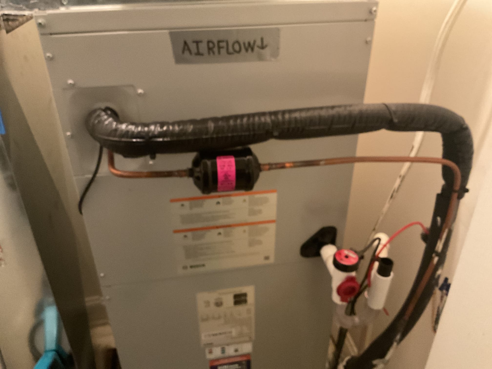 Installed new condenser fan motor under warranty. Also performed precision heat tune up on 2025 Bosch heat pump system. Homeowner just replaced filter. Checked all electrical connections and components. Checked temperature rise. Checked operation of emergency heat. Checked refrigerant pressures and temperatures by digital control board. Heat pump is working properly at time of service. 