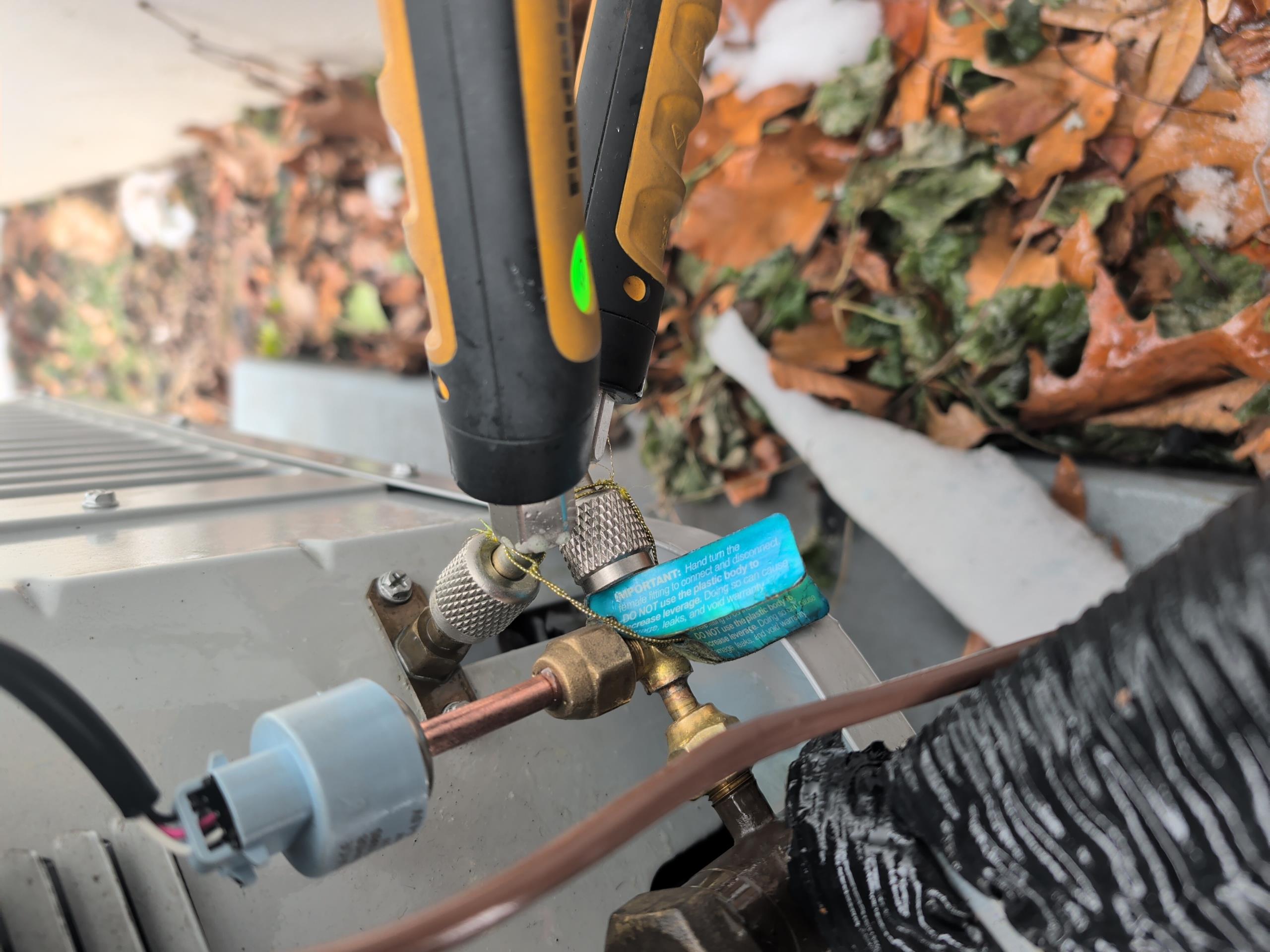 
The pressure trannsducer will be replaced in accordance with Bosch bulletin using a tee and installing the transducer outside of the cabinet.  Rewire the unit and test operation.

Part is listed as under warranty.,  Complete warranty paperwork and return with vendor.

2/6/26
Installed new pressure transducer at outdoor service port using 1/4” SAE swivel tee. Flared the 1/4” inducer tubing. Used a flare tire fitting/gasket here. Tightened all tee firings. Checked for leaks using soap bubbles.
Ran new wire to control. 
Ran system 20 min with probes on.
Compared measured liquid pressure to liquid pressure recognized by the control. 304 measured pressure 308 on control: Good
Also followed Bosch procedures and checked  Volts DC between two points on the connector. Found to be good.

System operating well at this time.

Collected payment. 
