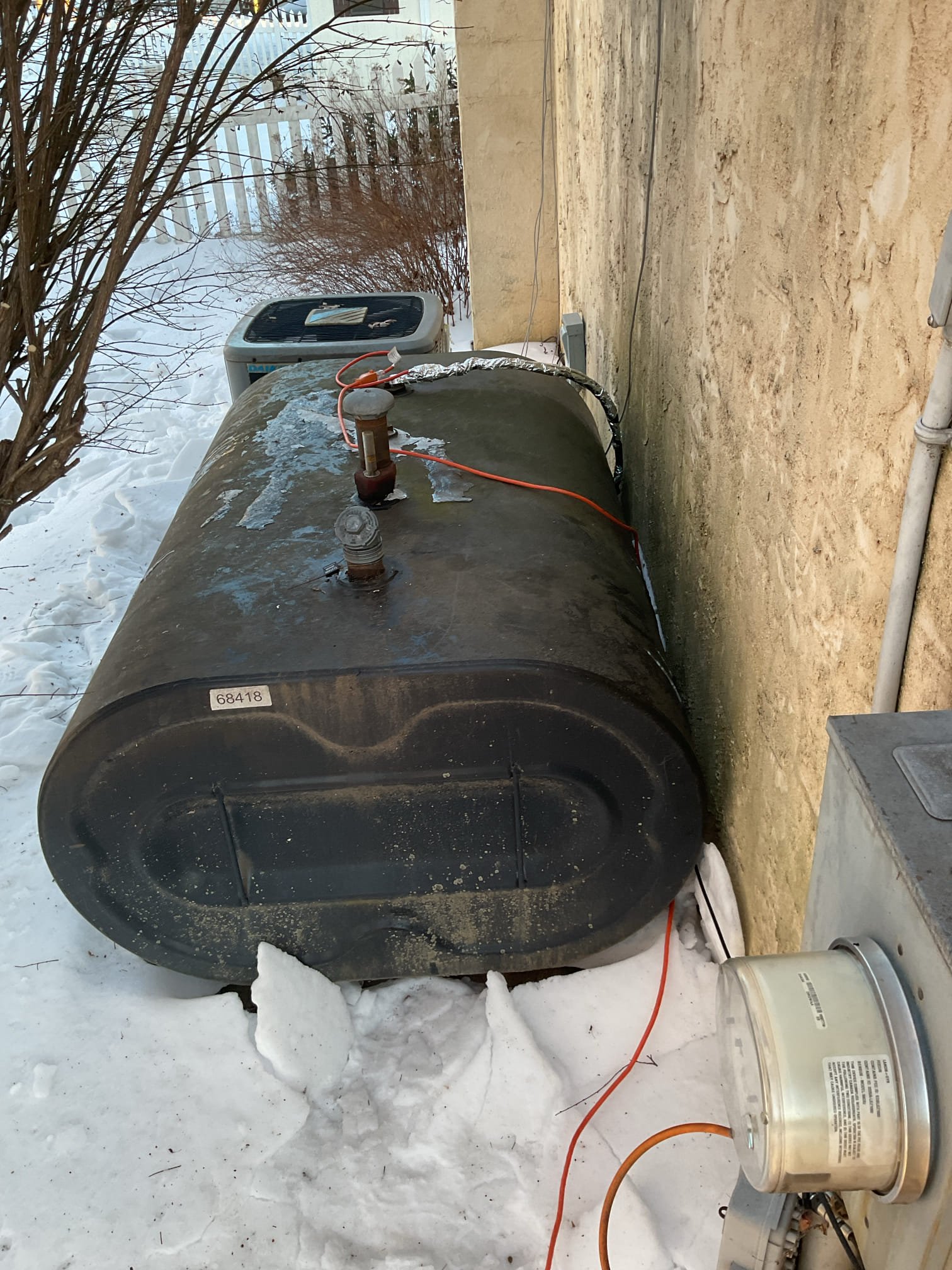 Luis 2-9-26 customer called into office for no heat, spirit oil heater from 2017 locked out on primary no ignition. Oil tank is located outside, I check oil flow no oil flow, oil filter is dirty, I i inspect oil tank and i can see oil it is not moving, Oil tank is horizontal tank and feed is from the top, at this time before we can do anything else We need to restore oil flow. Then we might have to change oil filter and nozzle, customer will need to wait until outside Temps get little warmer so the oil can start flowing again. Adding kerosene will help speed process. I would recommend system to be converted to two pipe system. I provided estimate for recommendations. System will need to prime and test. 