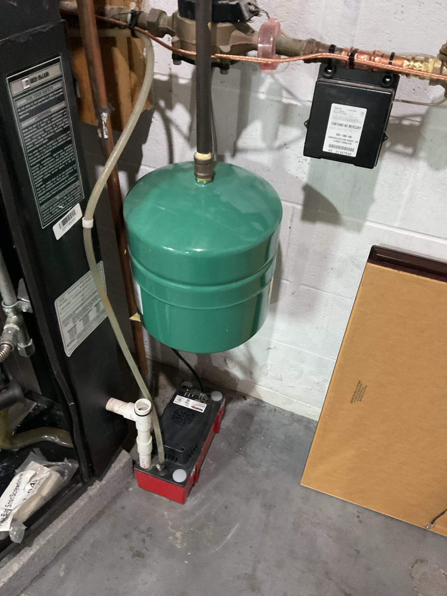 
I arrived to the customers home to service there ultra gas boiler and inspect 2 Unico air handlers . I started with inspecting the temperature and pressure gauge. I looked at the boiler for any water leaks around the whole system. I inspected the heat exchanger, the ignition system and the water drainage . I inspected the expansion tank and the water feeder and the circulators for proper operation. I went to each air handler 1st and 2nd floors to inspect the air filters.  ( 1st floor garage unit 18x24x1 and the 2nd floor walk up attic 16x25x4 supplied by the customer.)I tested for combustion and checked return and supply water temps . Everything is working fine at this time of service. This call is covered. 