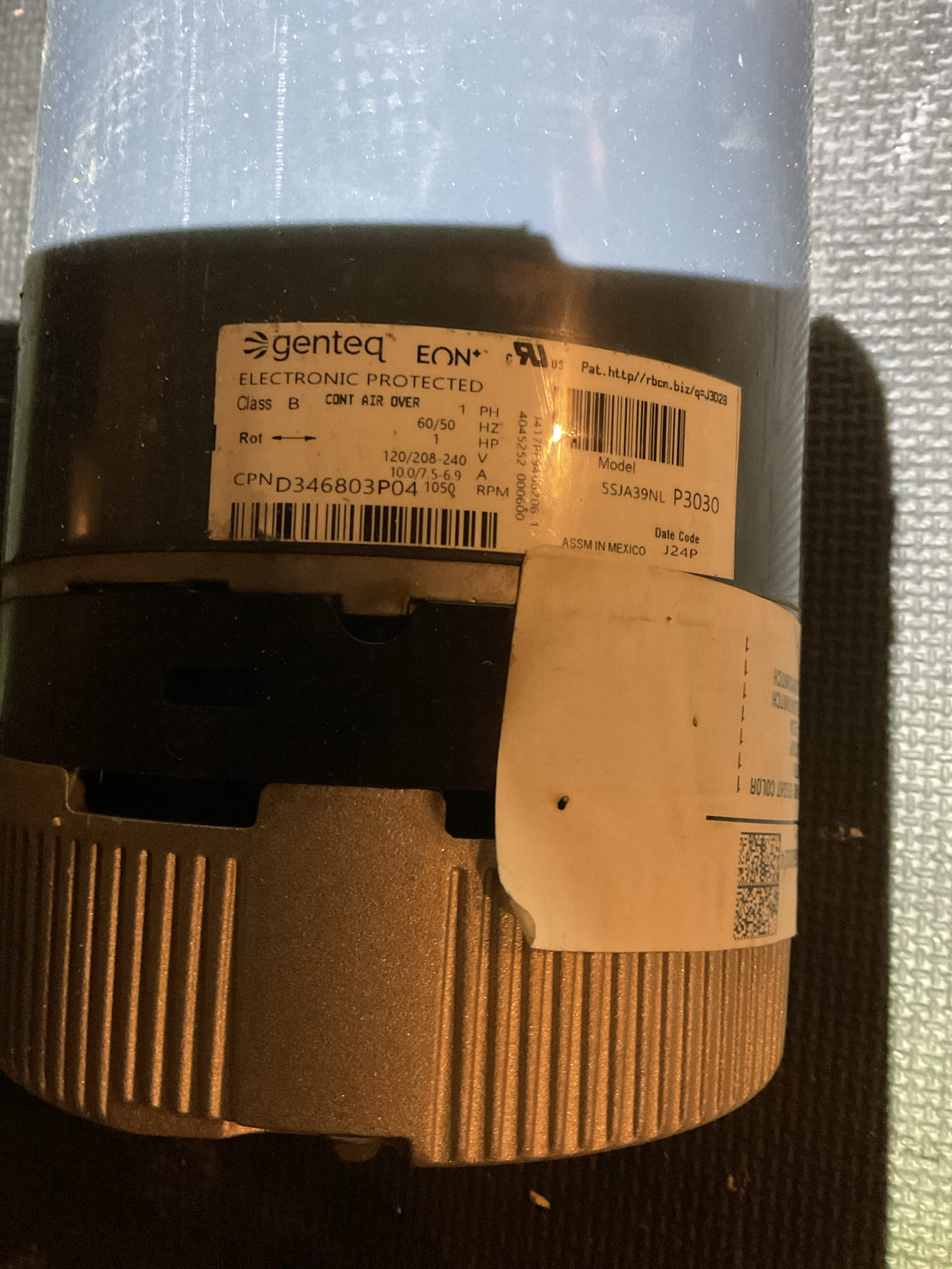 I arrived to Dave’s house to replace his indoor blower motor module. I removed the board housing to gain access to the blower motor. I removed the blower housing and then removed my blower motor from the wheel. The Motor module did  fail it was electrically burnt. I replaced for the new OEM module motor mounted back into the blower housing. Then put the blower housing back into the furnace cabinet and then remounted the board housing. Once everything was back together. I started the system and tested the furnace operation. It did that choke is very noisy in  second stage Recommended  replacing the line choke as well . No charge warranty repair. 