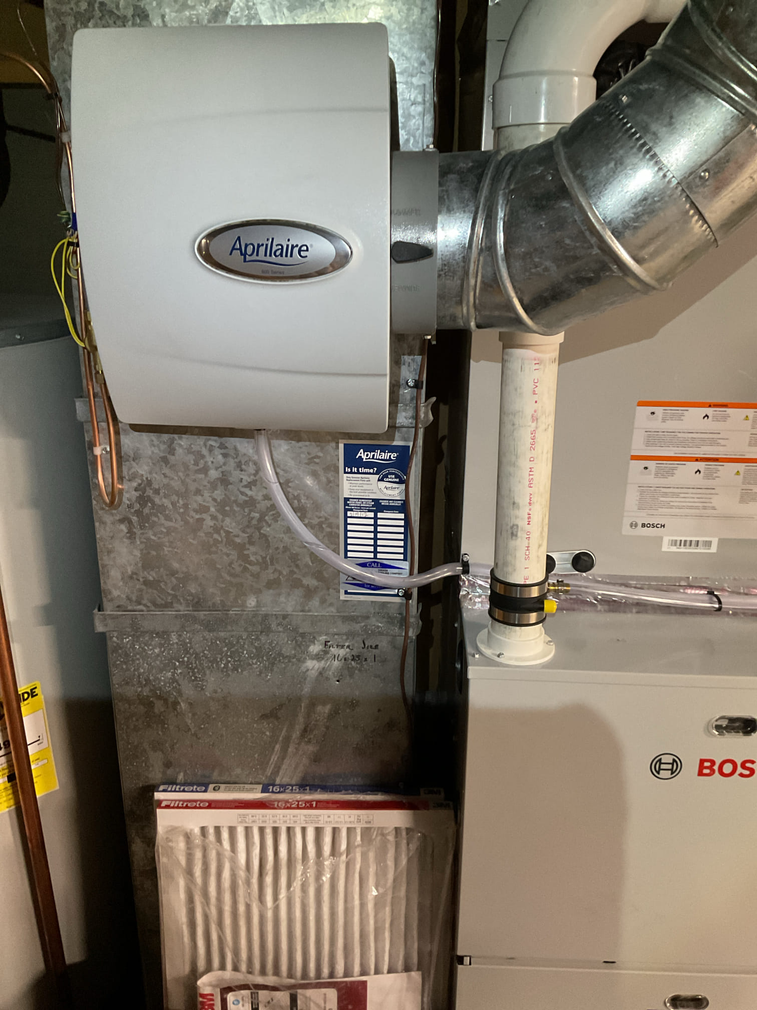 Replacement of vinyl tubing from humidifier to condensate pump 

2/12/26 Dan 

I arrived to the customers home to complete a humidifier service on their 600 humidifier, and run new half-inch clear tubing from the humidifier to the condensate pump. When completed I turned the system back on for heat and tested humidifier operation and checked proper pitch for water drainage . I collected for the remaining balance of $142.88 paid by credit card