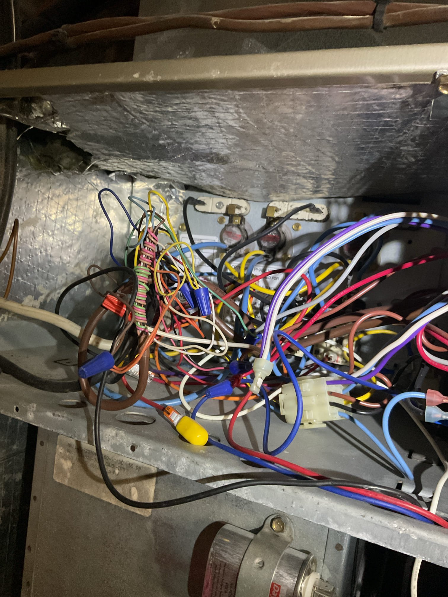 Luis 2-12-26 performed heat check up in 2003 carrier heat pump. Check indoor and outdoor components, air filter ok. Check airflows, test 10 kw  back up heat, refrigeration system pressures and levels. All electrical connections and components low and high. Took photos of components. During inspection I noticed lot of items they will be concern, indoor blower motor is vibrating more than normal, inside i
Air handler fiber glass insulation is getting detached from metal getting very close to electrical. Indoor coils showing major rust and sings of oil leak. Outdoor heat pump refrigerant accumulator has major rust bottom to top. Fan motor is pulling close to manufacturer amps rated. Unit is from 2003, currently running, most likely will need some repairs soon. I would recommend getting and estimate to replace System. After talking to customer, we decided to have the office get back to them to schedule a home comfort consultant so we can provide information about new system. 