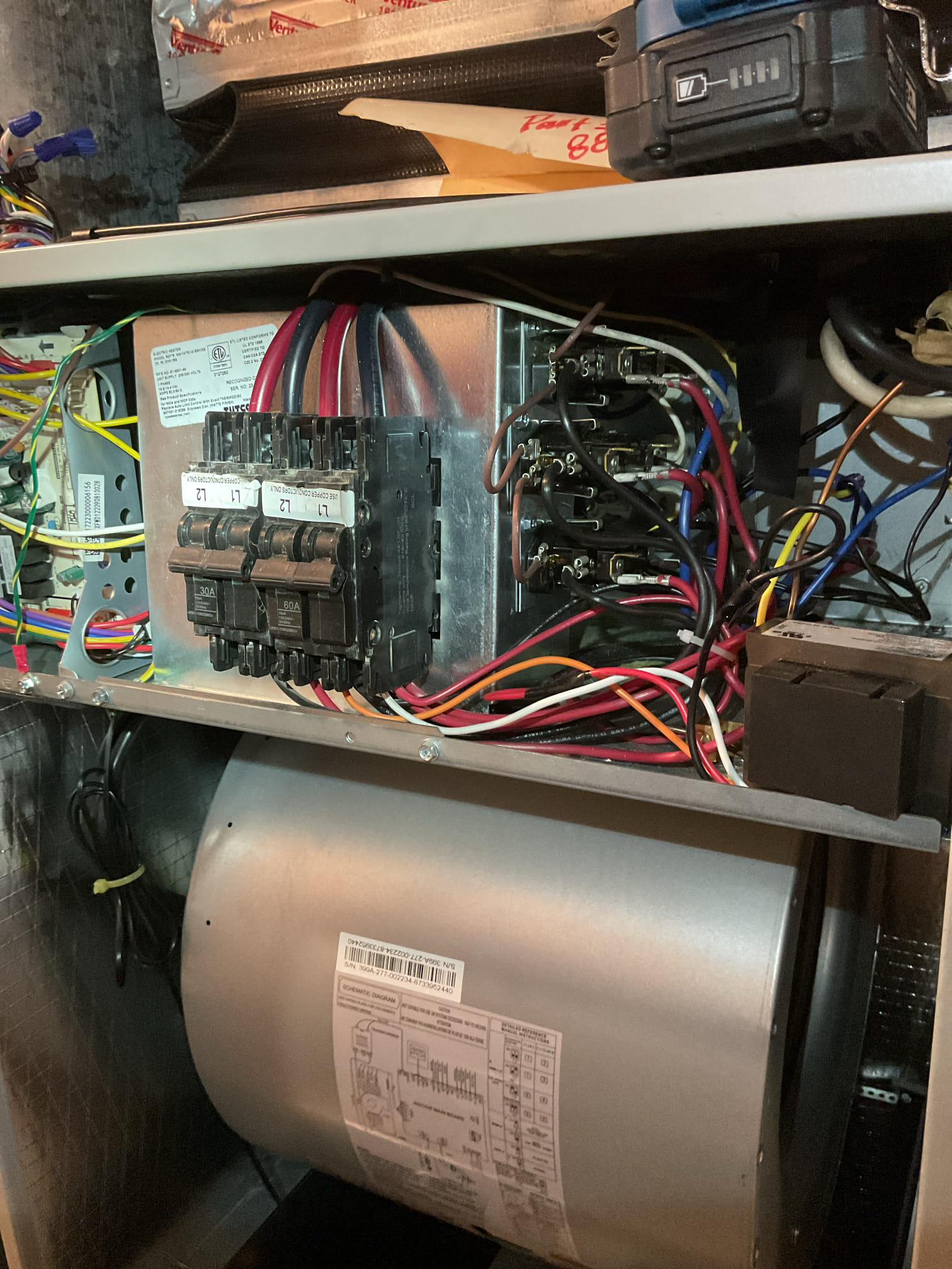 2/4/26 
Heating check up on a 1 year old 410A Bosch Heatpump. 

Started tuneup at indoor checking electrical connections and electric heat strips, found all electrical components to be functioning properly. 

Tested my return and supply temperatures and found a temp rise of 24 degrees which is in appropriate range. Tested static and found total static to be .4inwc. 

Filter was replaced today. Visually inspected coil and blower motor, both in good condition. Filter was replaced today. Homeowner has a REME halo air purification system but the UV light has gone out, UV bulb needs to be replaced. Homeowner wants to move forward with UV bulb replacement and paid 50% deposit today.

At outdoor I inspected line set and inverter board, both in good condition. Checked total system voltage, which is running at 248volts, and compressor amps, running at 5 amps. checked refrigerant levels and found suction pressure to be 87 and liquid pressure to be 248, refrigerant levels in good range. 

System 